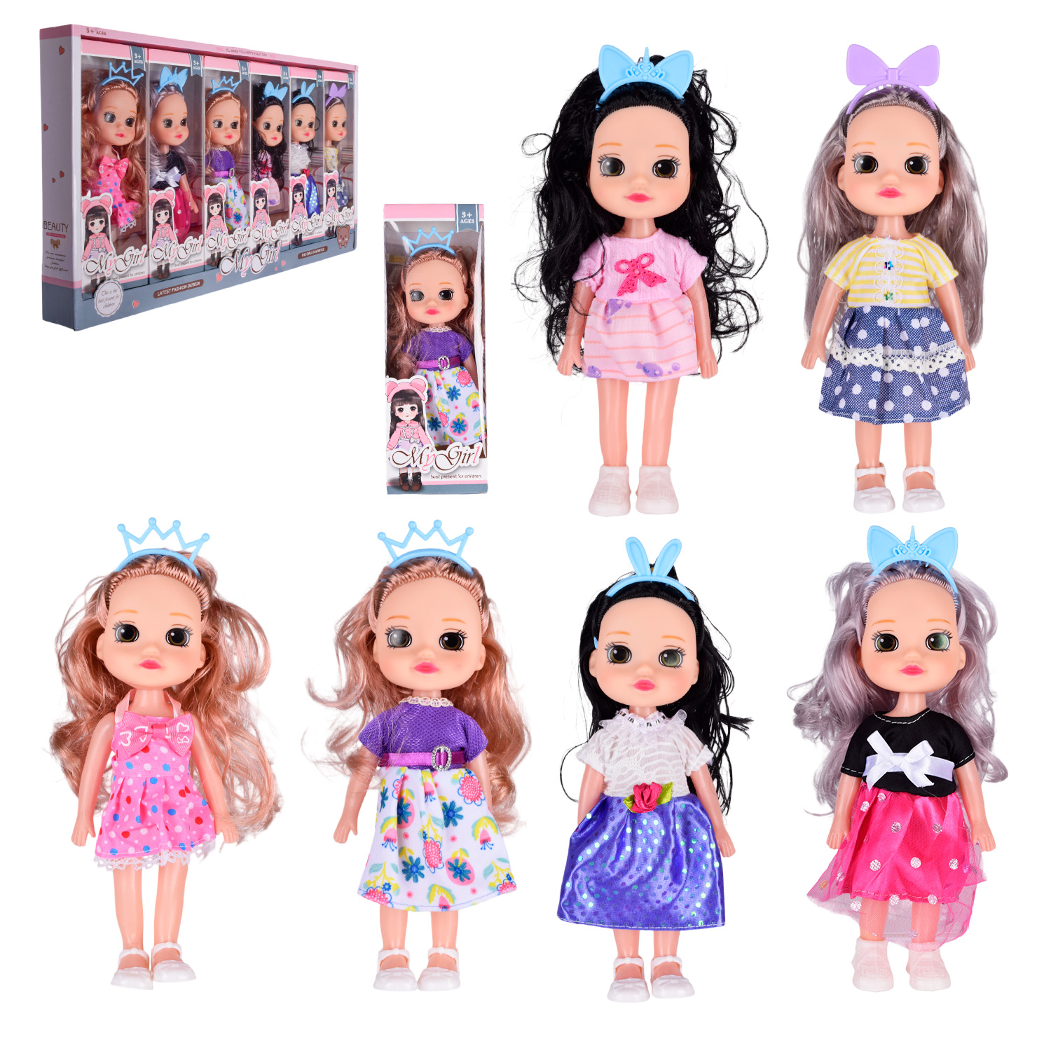 Лялька мал. арт. DX541 (192шт/2) мікс 6 видів, дисп бокс (32*6), цена за шт короб. 56,5*9,5*26,5см