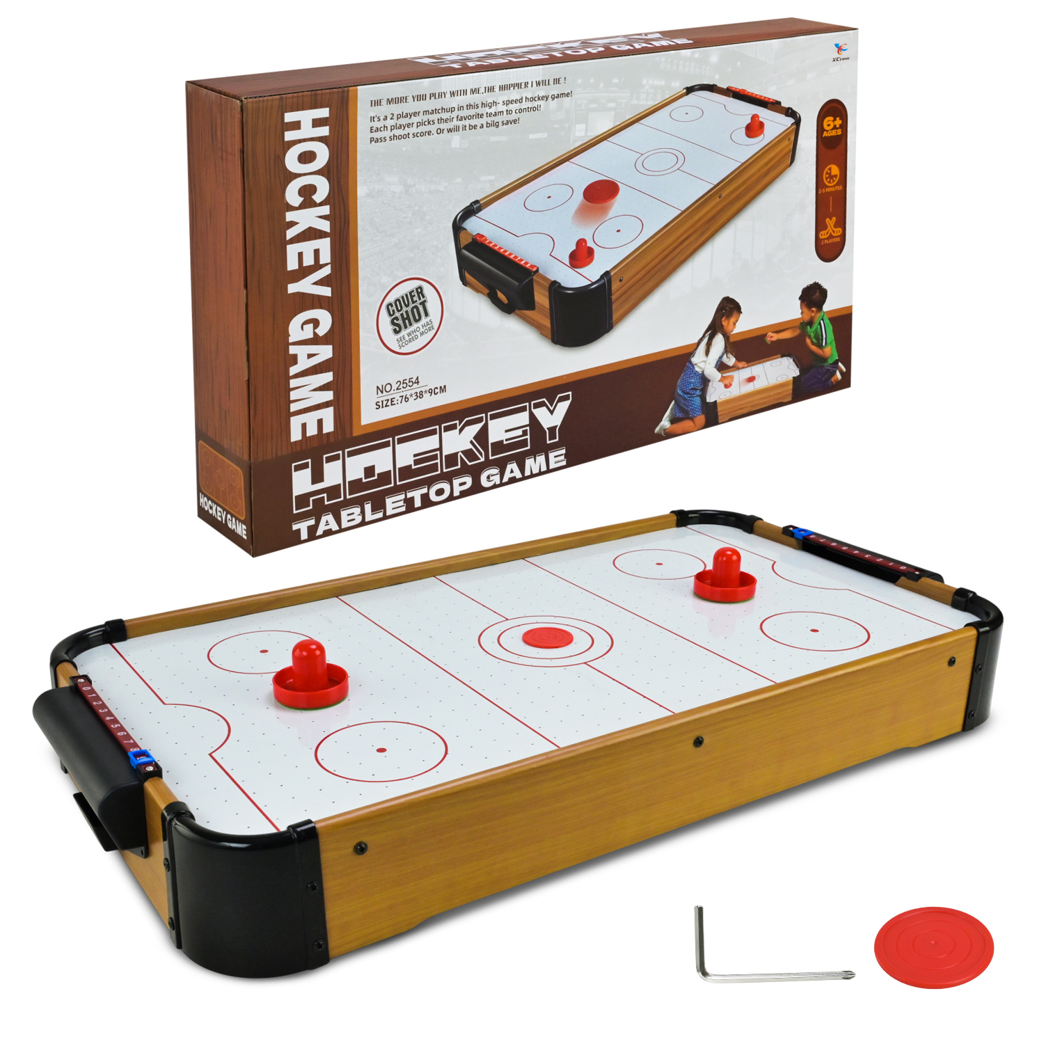 Настільний хокей арт. 2554 (8шт)  батар  короб. 70*38,5*9,5см