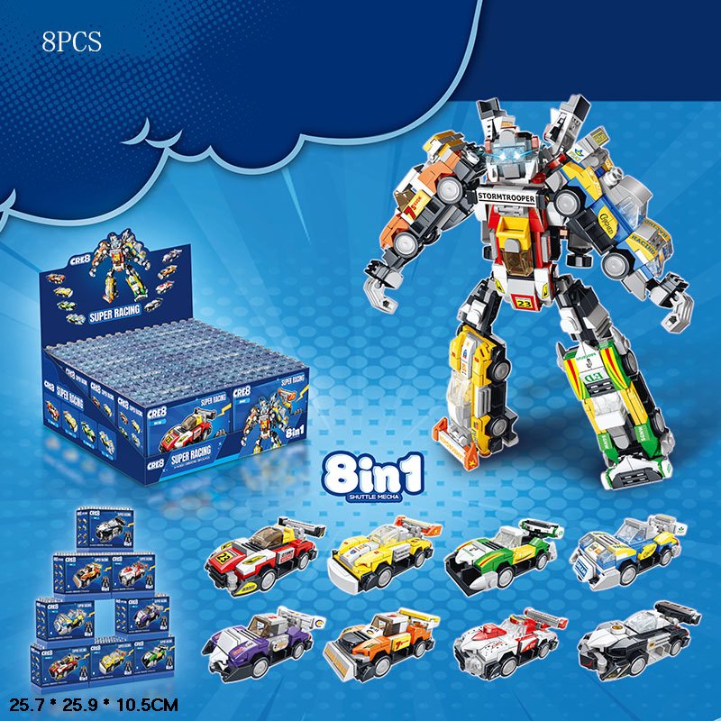 Конструктор арт. BB001B (128шт) 97-99дет. 8 видів, 8 шт у дисплеї 25,7*25,9*10,5см