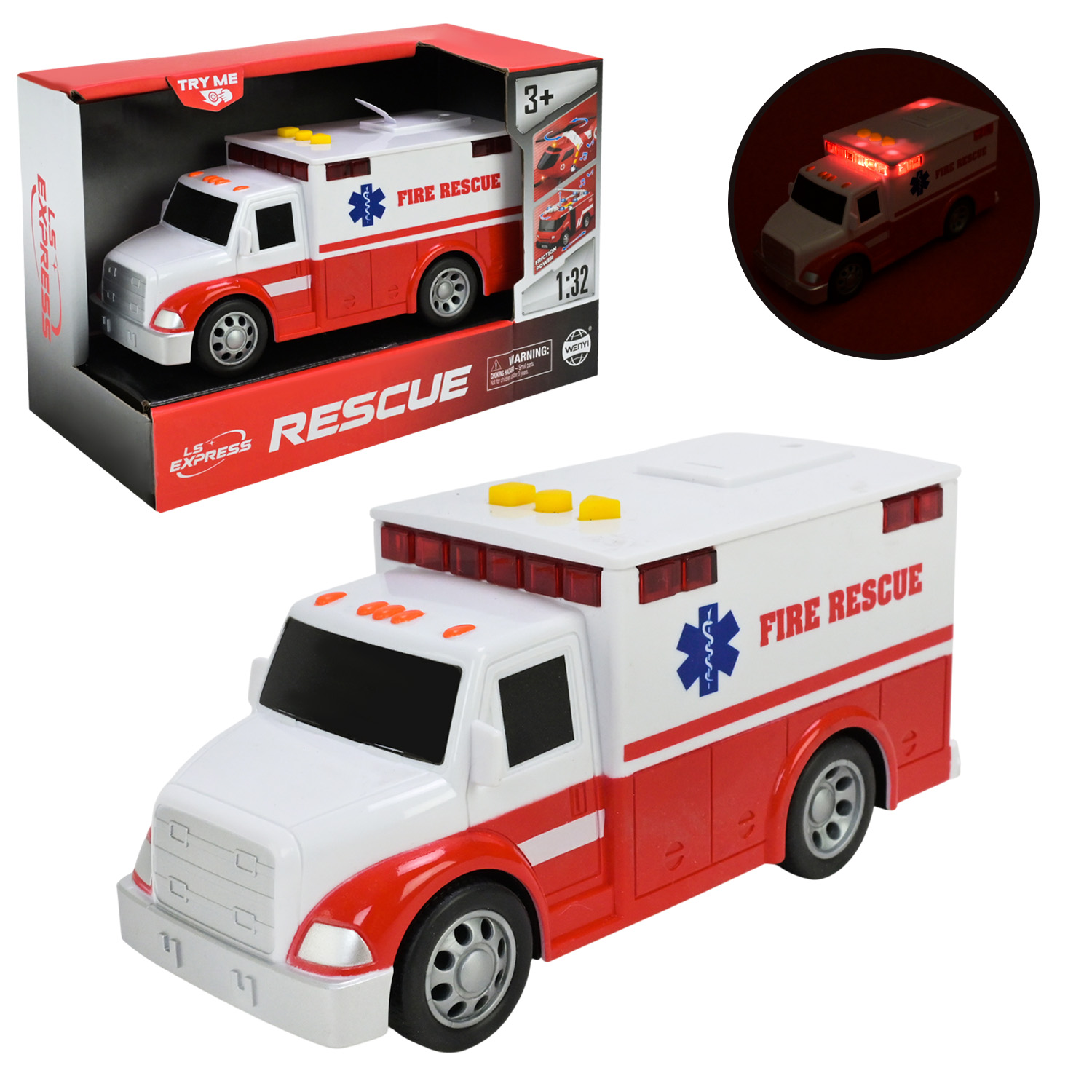 Машина батар. арт. WY1109A (96шт) "Пожежна охорона" світло,звук,у короб.18,8*8,5*12,5см