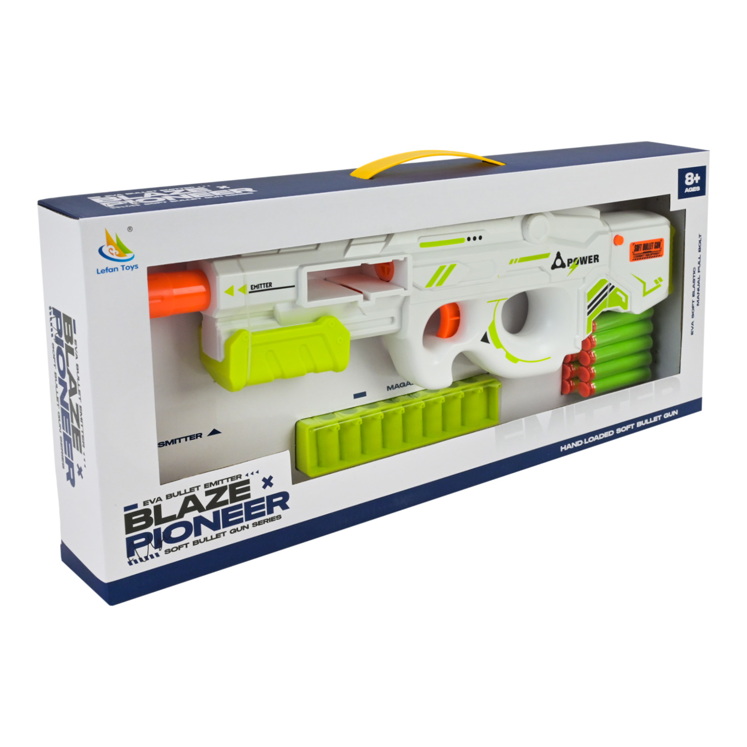 Бластер арт. 9978-1 (36шт/2) 2кольора, стріляє поролон. знарядами,10поролн зарядів+10знарядів короб. 51*6*22см