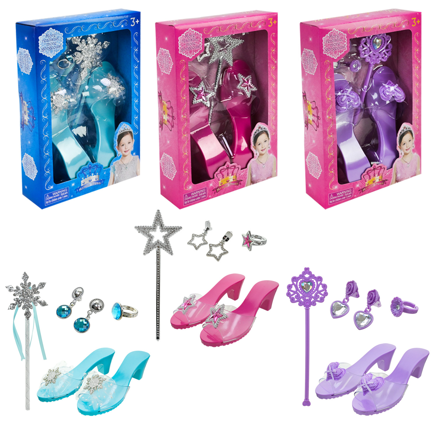 Аксесуари для дівчат арт. QS00025D1/F2/F4 (48шт/2)   мікс 3 кольори, туфлі, аксес короб. 19*28*5,6