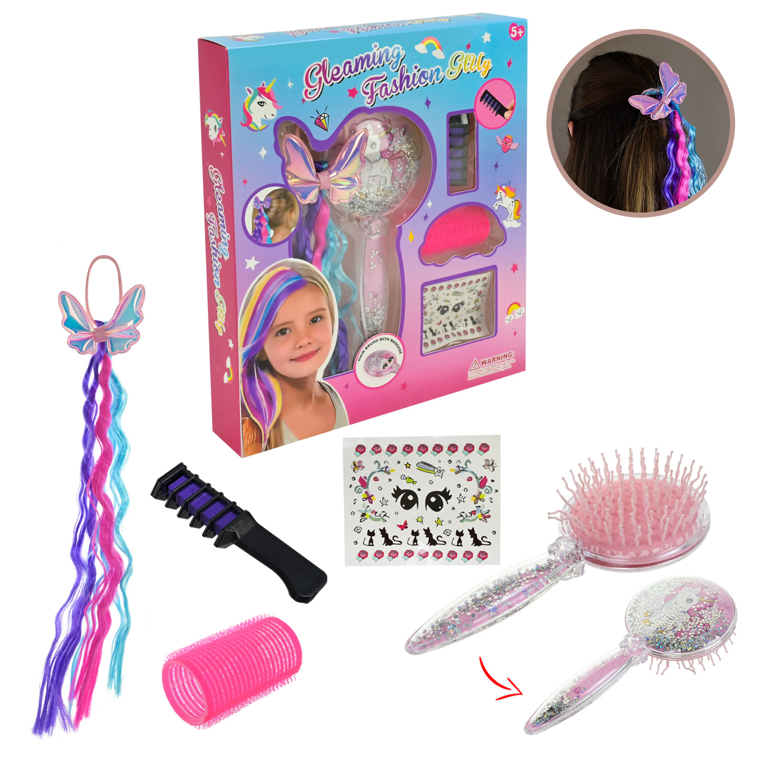 Косметика арт. L5291 (96шт/2) прядки, гребінець, аксес короб. 25*29*4,5