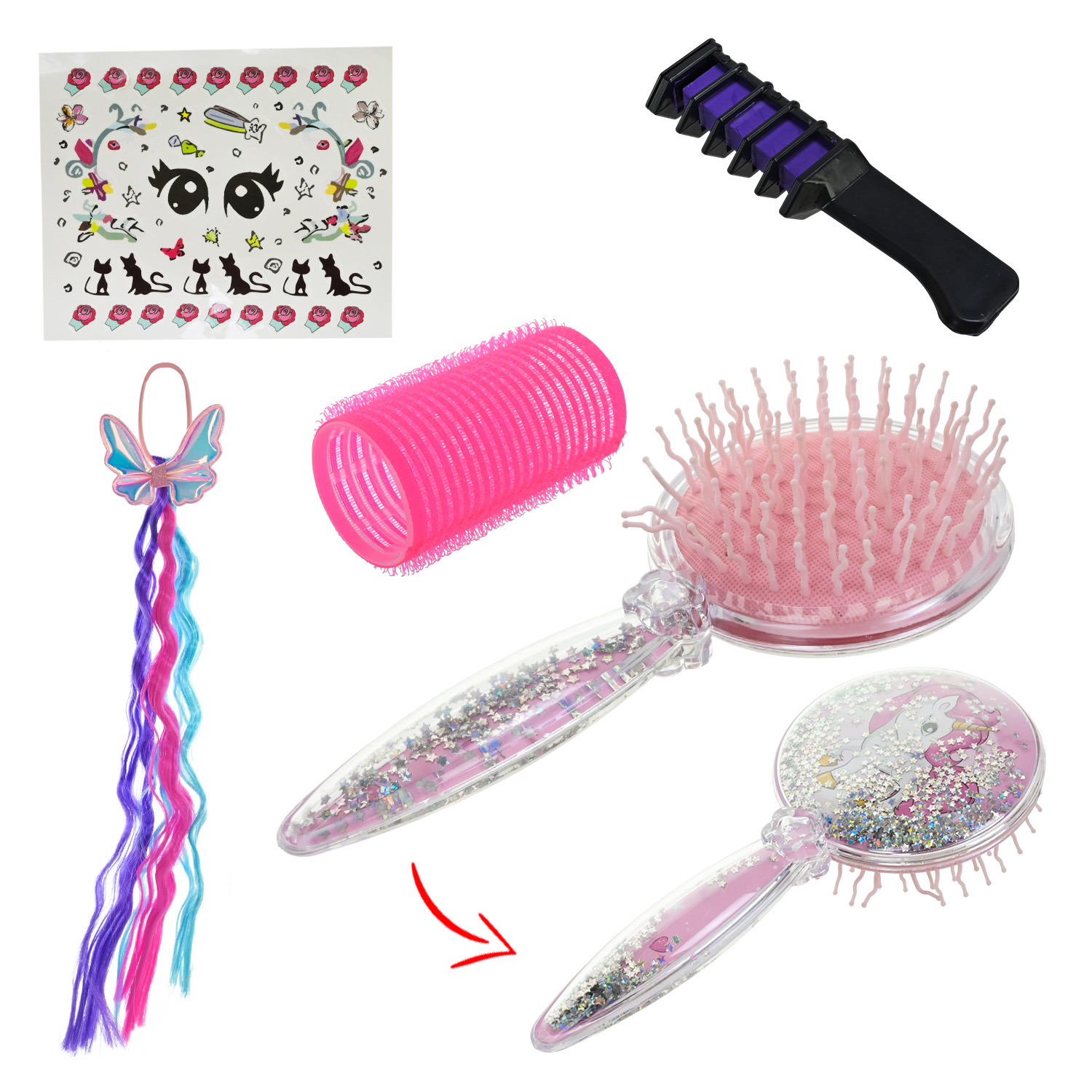 Косметика арт. L5291 (96шт/2) прядки, гребінець, аксес короб. 25*29*4,5