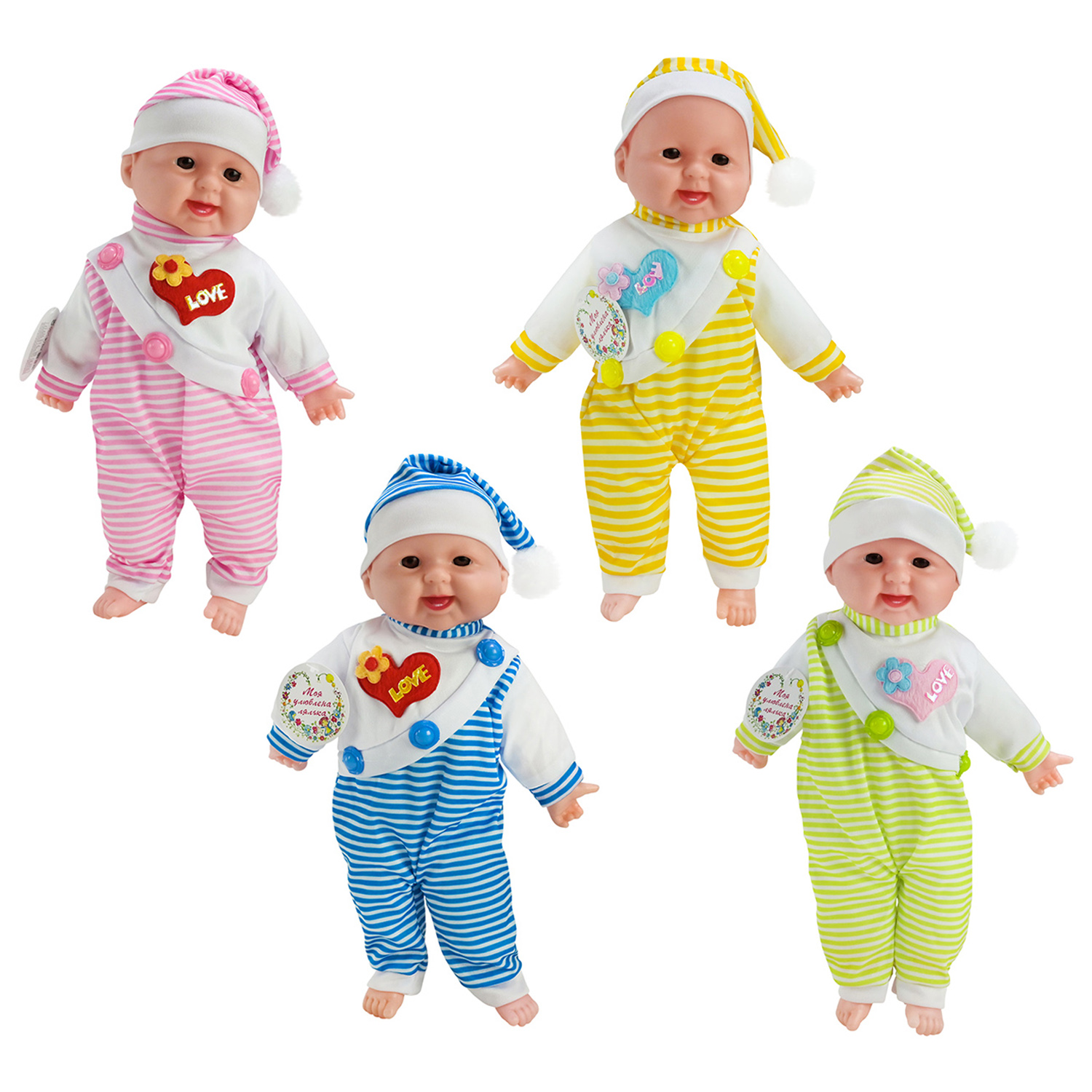 Пупс муз. арт. SEL-010 (60шт) 4 види,батар., м'яконабивна, пакет, 35см