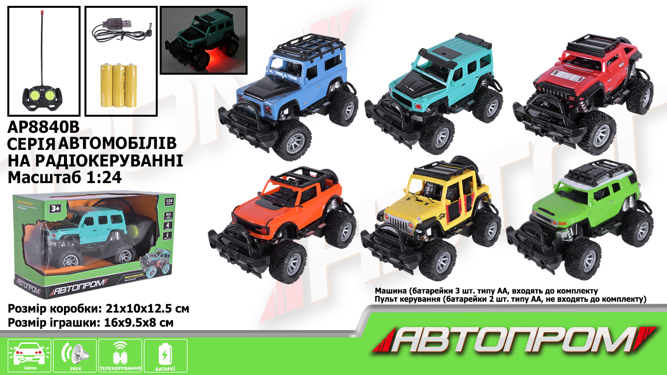 Машина р/к арт. AP8840B (72шт/2) акум.,світ.,короб. 21*12,5*10см