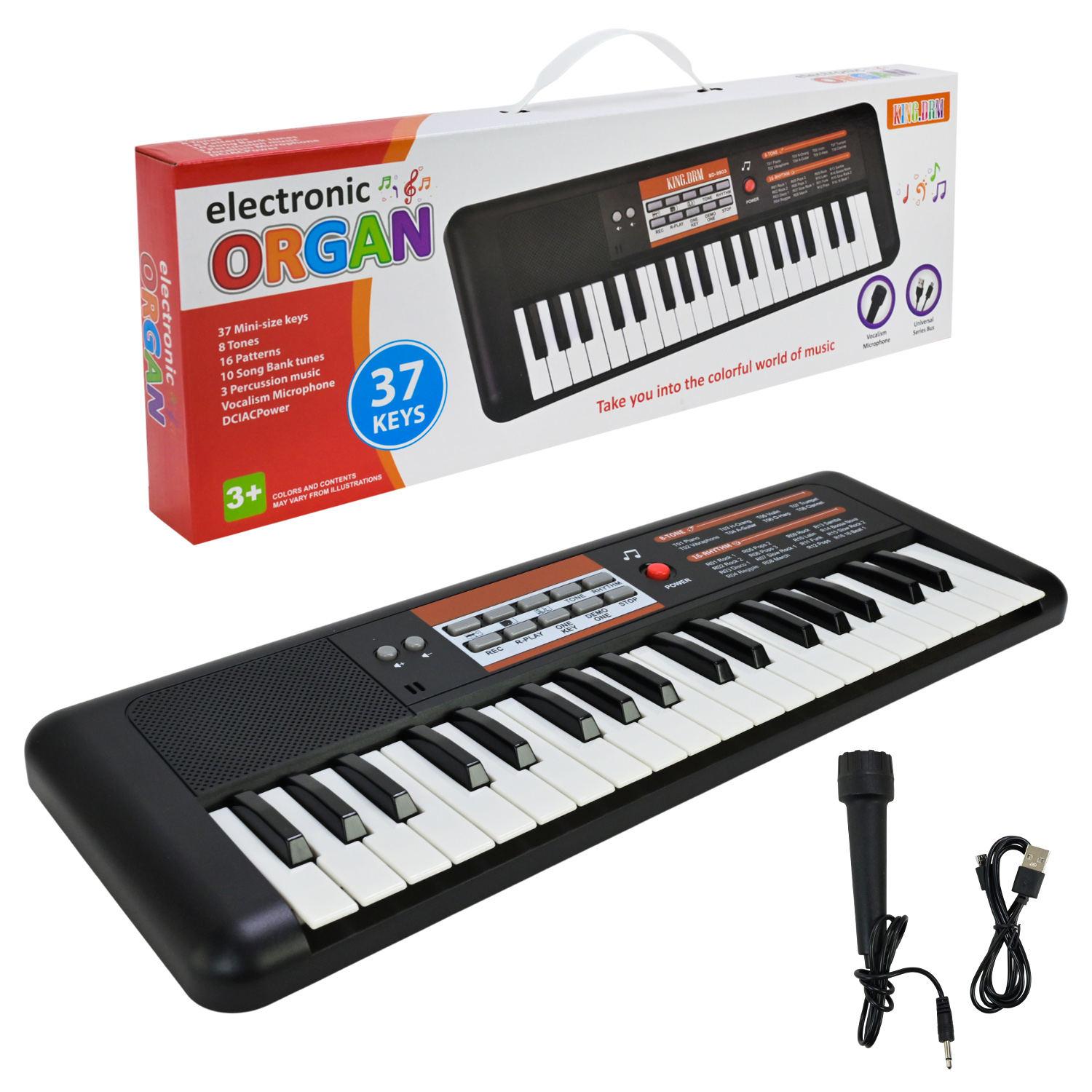 Піаніно арт. BD-9903 (48шт) мікрофон, USB зарядка, короб. 44,5*15,2*4,5см