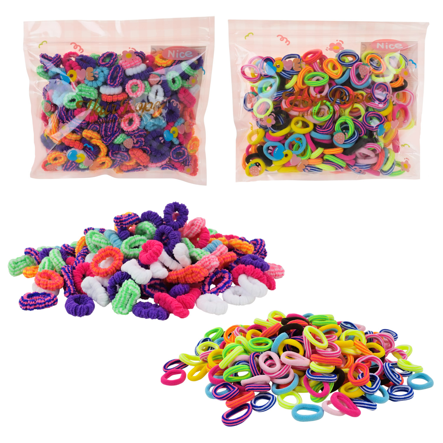 Резиночки для плетіння арт. 555B-5/6 (240шт/2) 2 види мікс, 300 шт у  пакеті 21*18*5 см