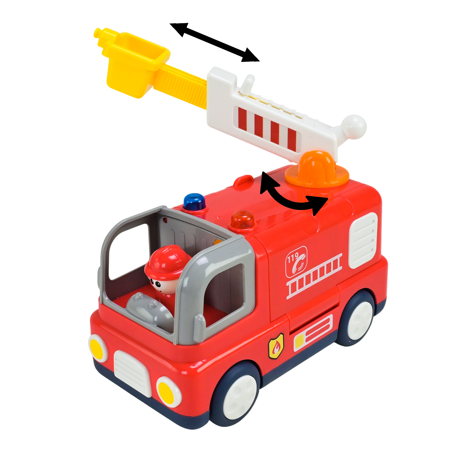 Машинка арт. YL518A (24шт) Пожежна, батар. багатофунціональна,світло, звук у короб. 30*14*20 см