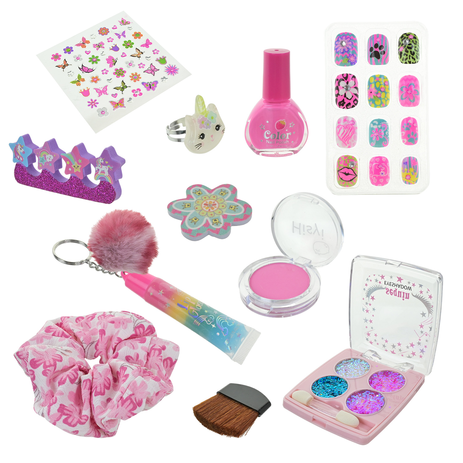 Розпаковка арт. T247 (24шт/4) косметика та аксесуари для волосся короб. 30*4*26см