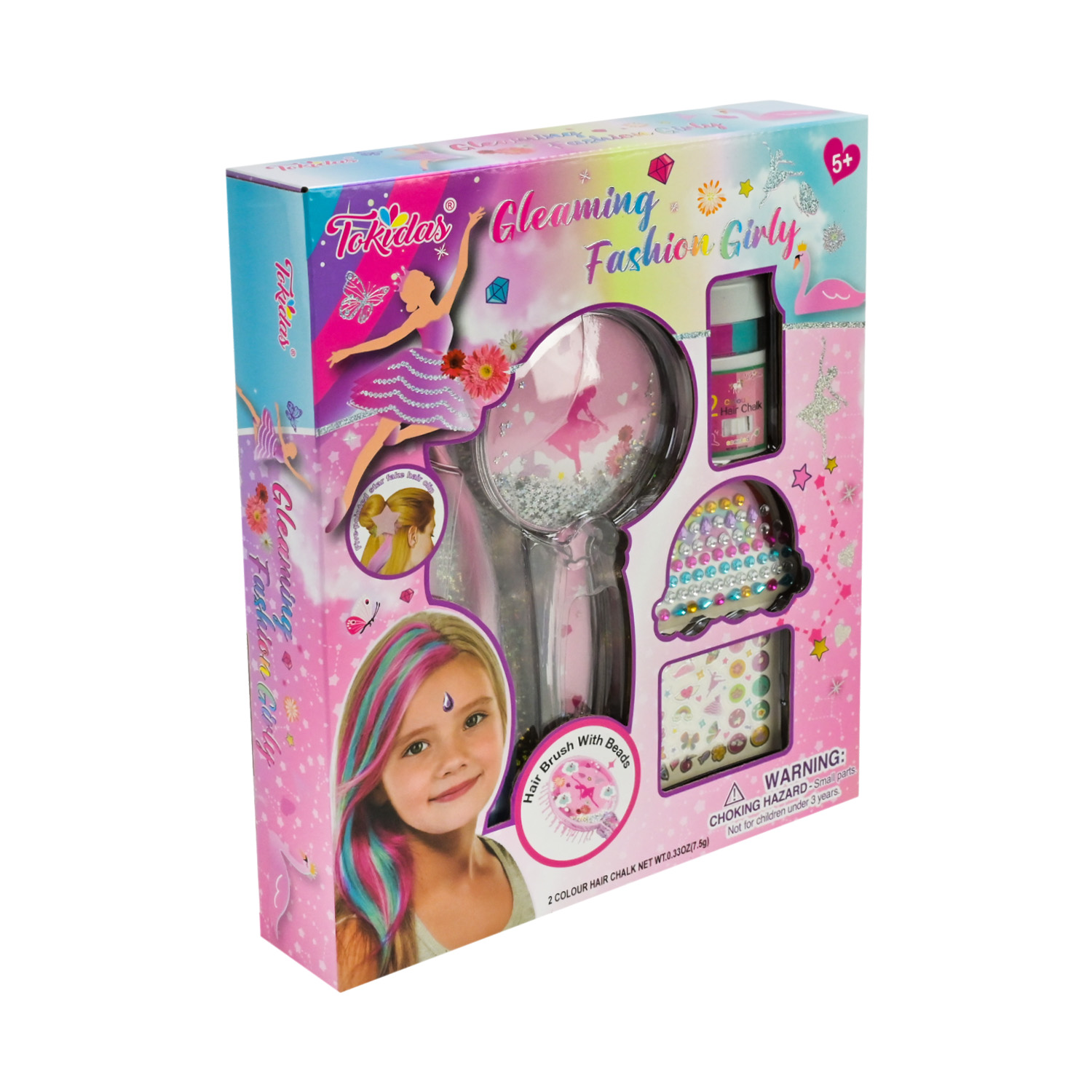 Косметика набір арт. T039BA (24шт/2) гребінець, крейда для волосся, аксес короб. 25*5*28см