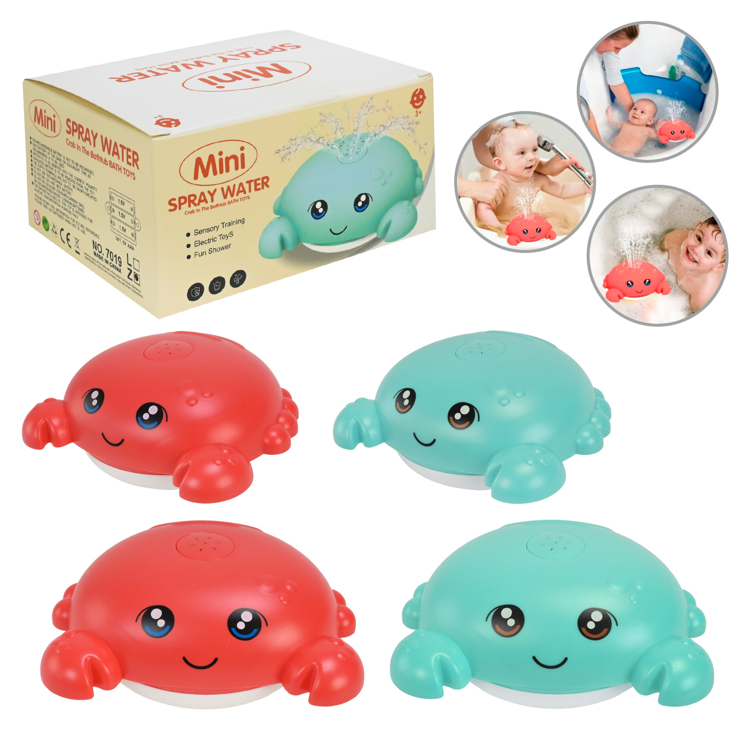 Іграшка для гри у ванні арт. 7019 (120шт/2)краб-фонтан,2 кольори мікс, р-р10,2*9*10, короб. 13*10,2*6,7см