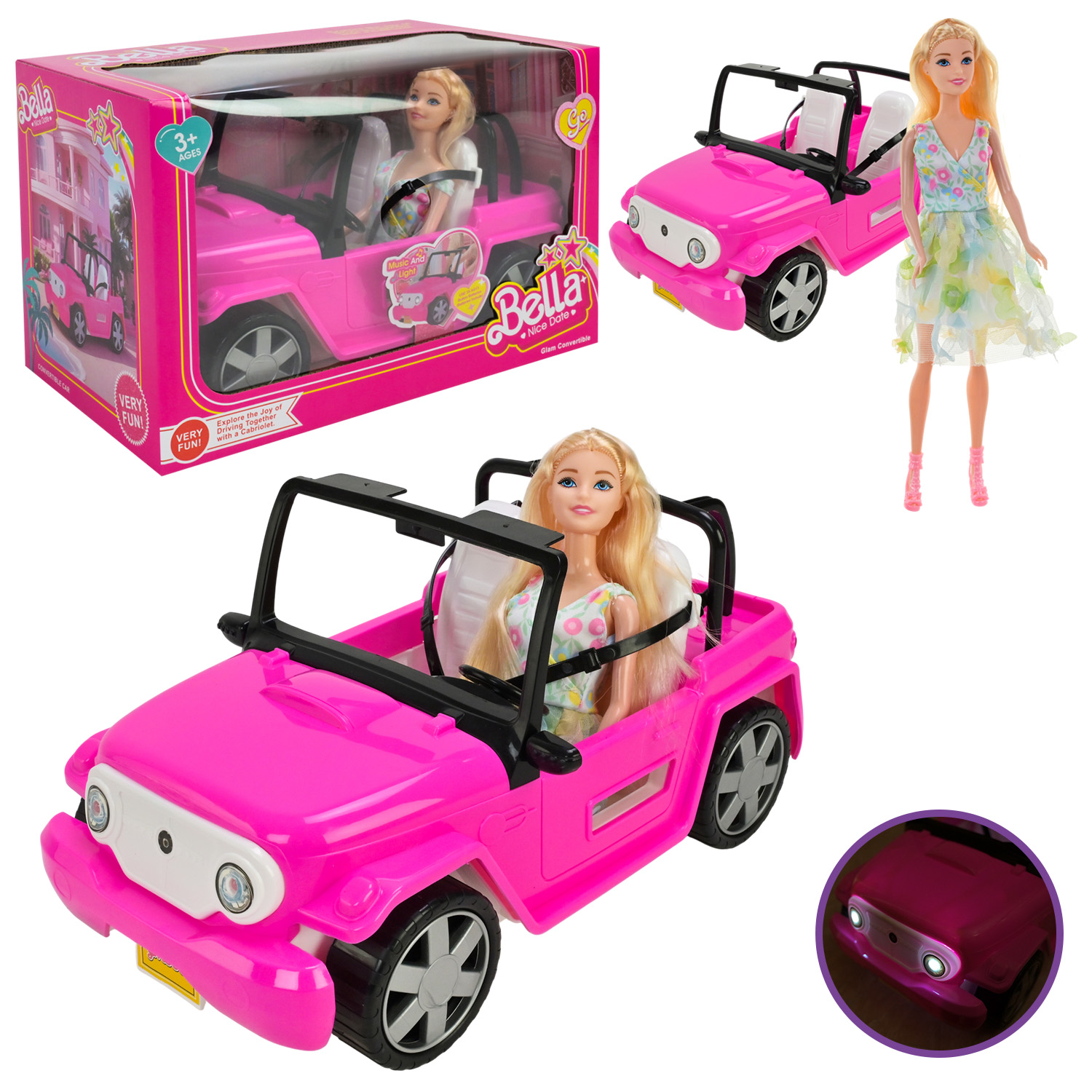 Транспорт для ляльок арт. 558E (24шт) батар. світло, звук, колеса крутяться, з лялькою короб. 32*18*20