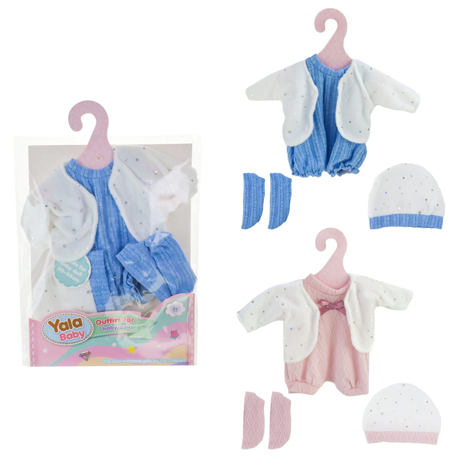 Одяг для ляльок арт. YLC330A/М (120шт) 2 кольори, звук, для ляльки 35 см пакет 19*26 см