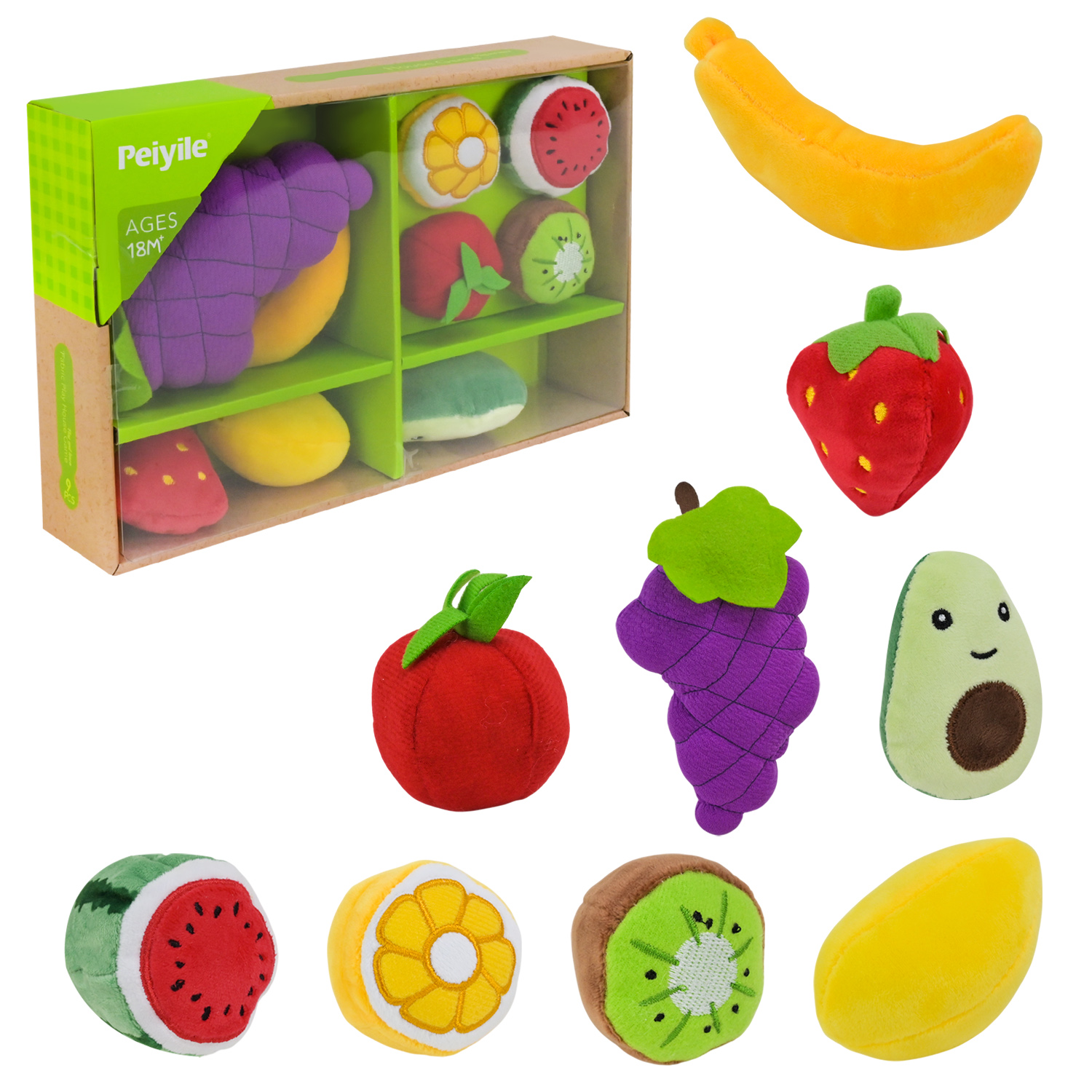 Продукти набір арт. 6348 (24шт/2)  м'які продукти, овочі та фрукти короб. 30*5,5*19см