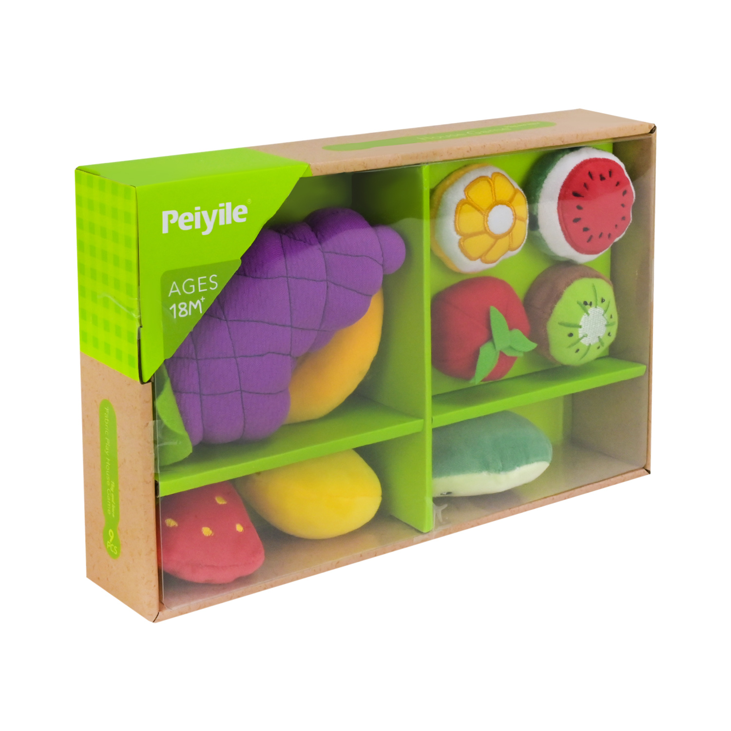 Продукти набір арт. 6348 (24шт/2) м'які продукти, овочі та фрукти короб. 30*5,5*19см