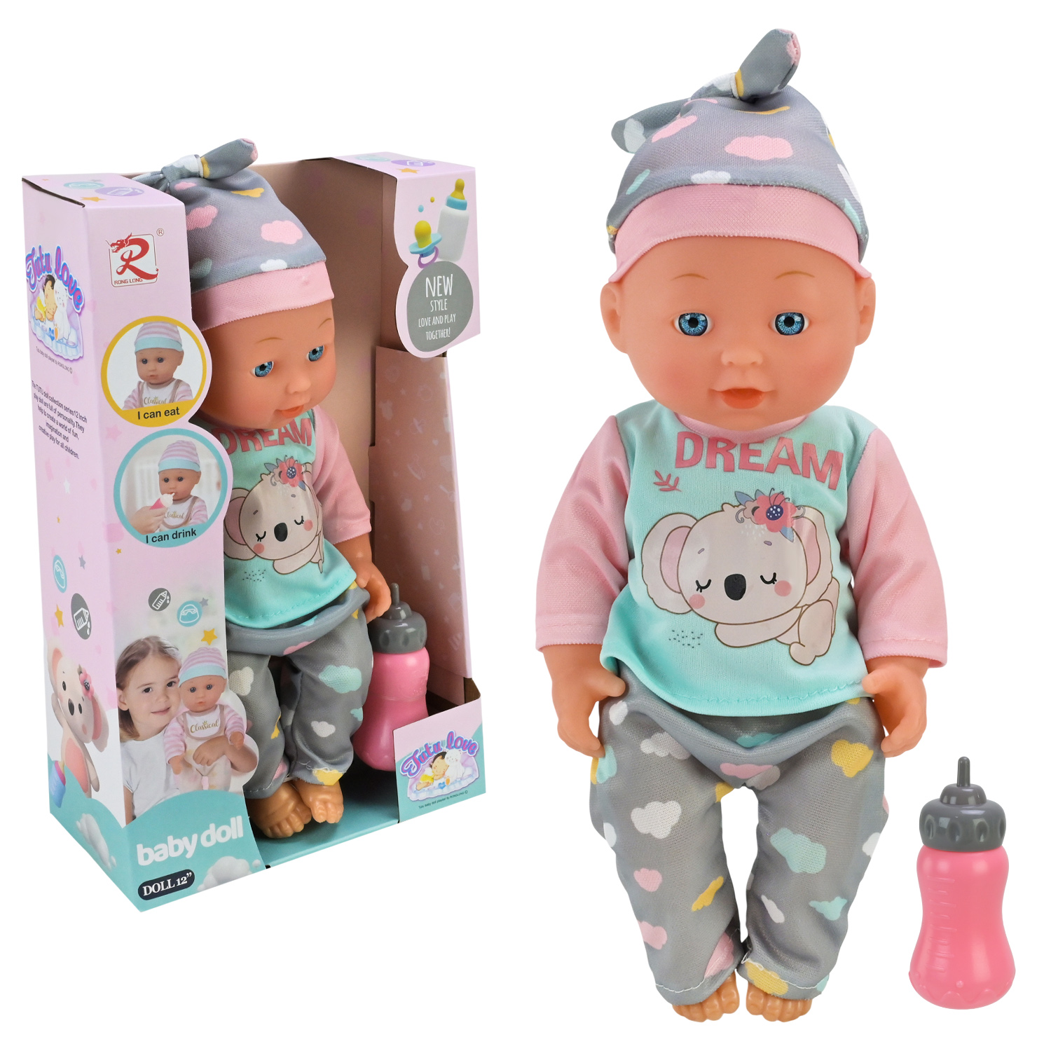 Пупс арт. PL525-119 (36шт/2)  батар. пье, аксес короб. 30 см