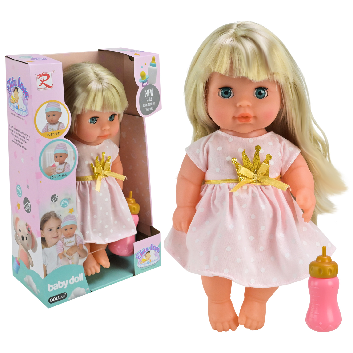 Пупс арт. PL525-122 (36шт/2)  батар. пье, аксес короб. 30 см