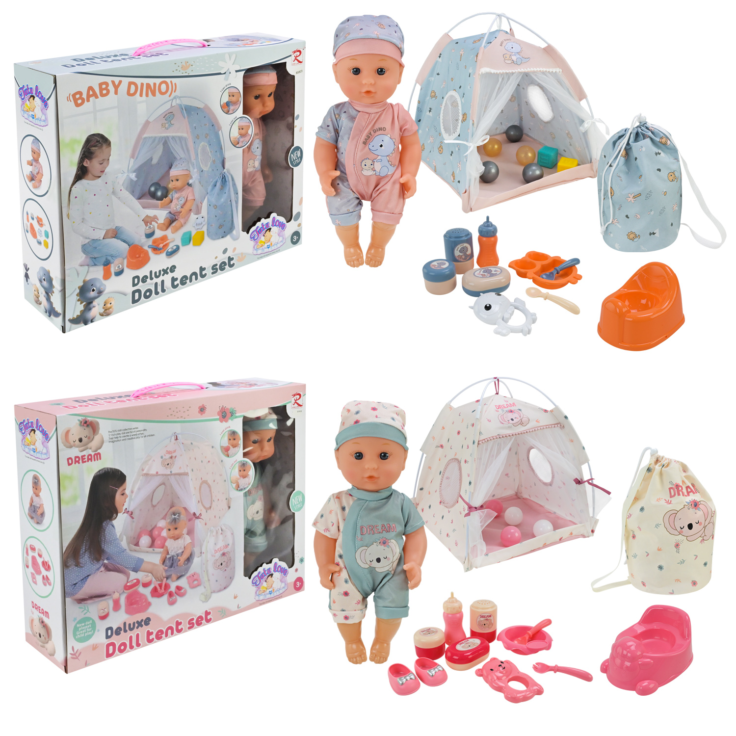 Набір іграшковий арт. 2542 (18шт/2)   мікс 2 види, пупс, аксес короб.43*10*33см