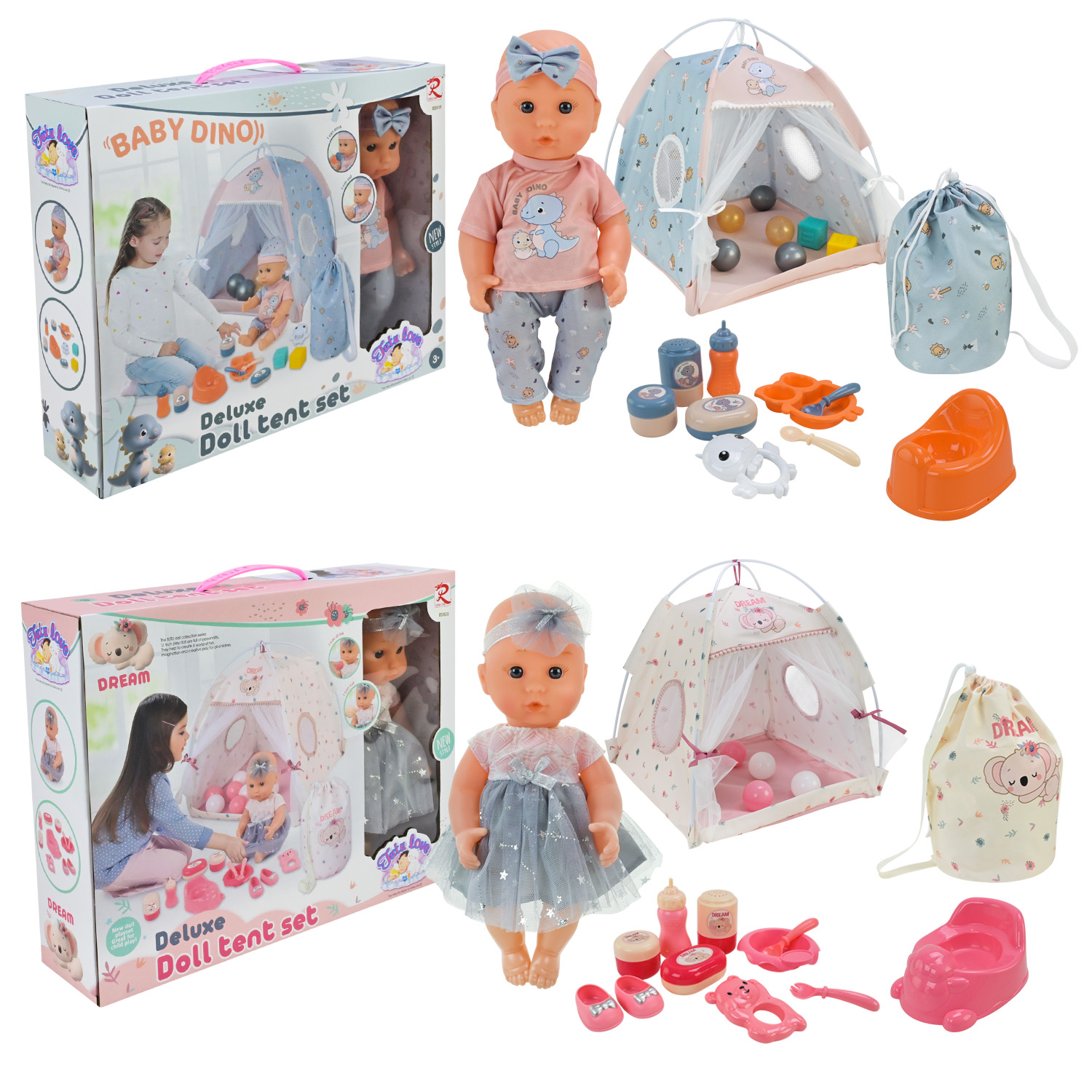 Набір іграшковий арт. 2543 (18шт/2)  мікс 2 види, пупс, аксес короб.43*10*33см