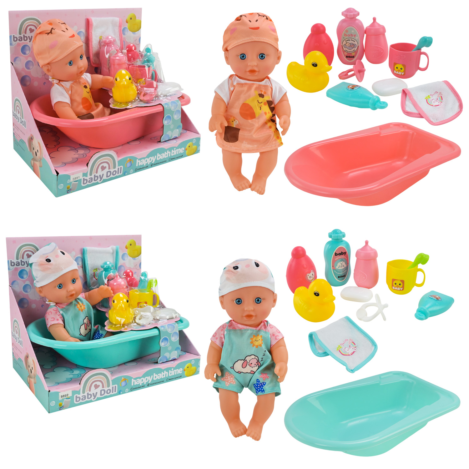 Пупс арт. 2549 (24шт)  мікс 3 види, ванна, функц короб. 30*19*24,5см
