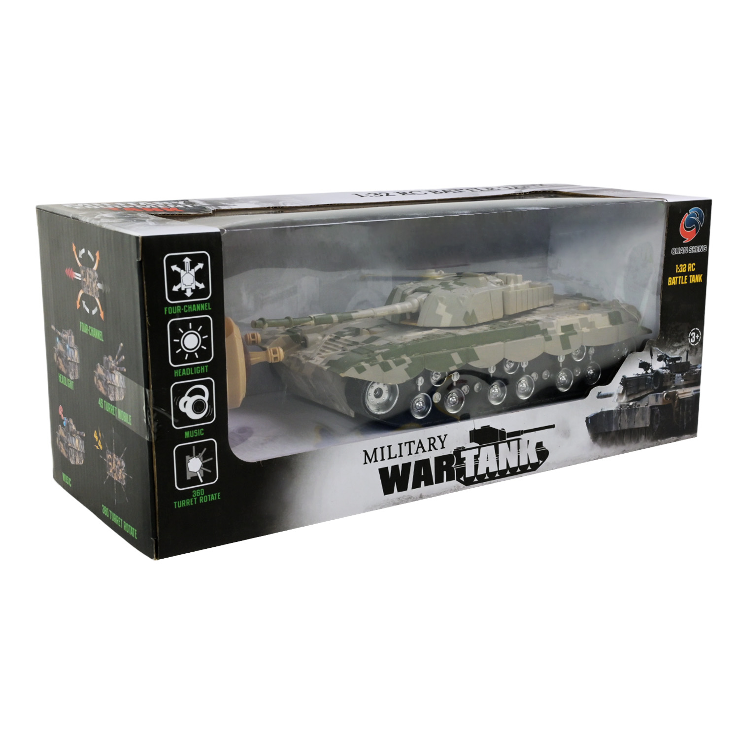 Танк р/к арт. 369-1/2 (48шт/2) 2види, батар. короб. 34*13,5*14см