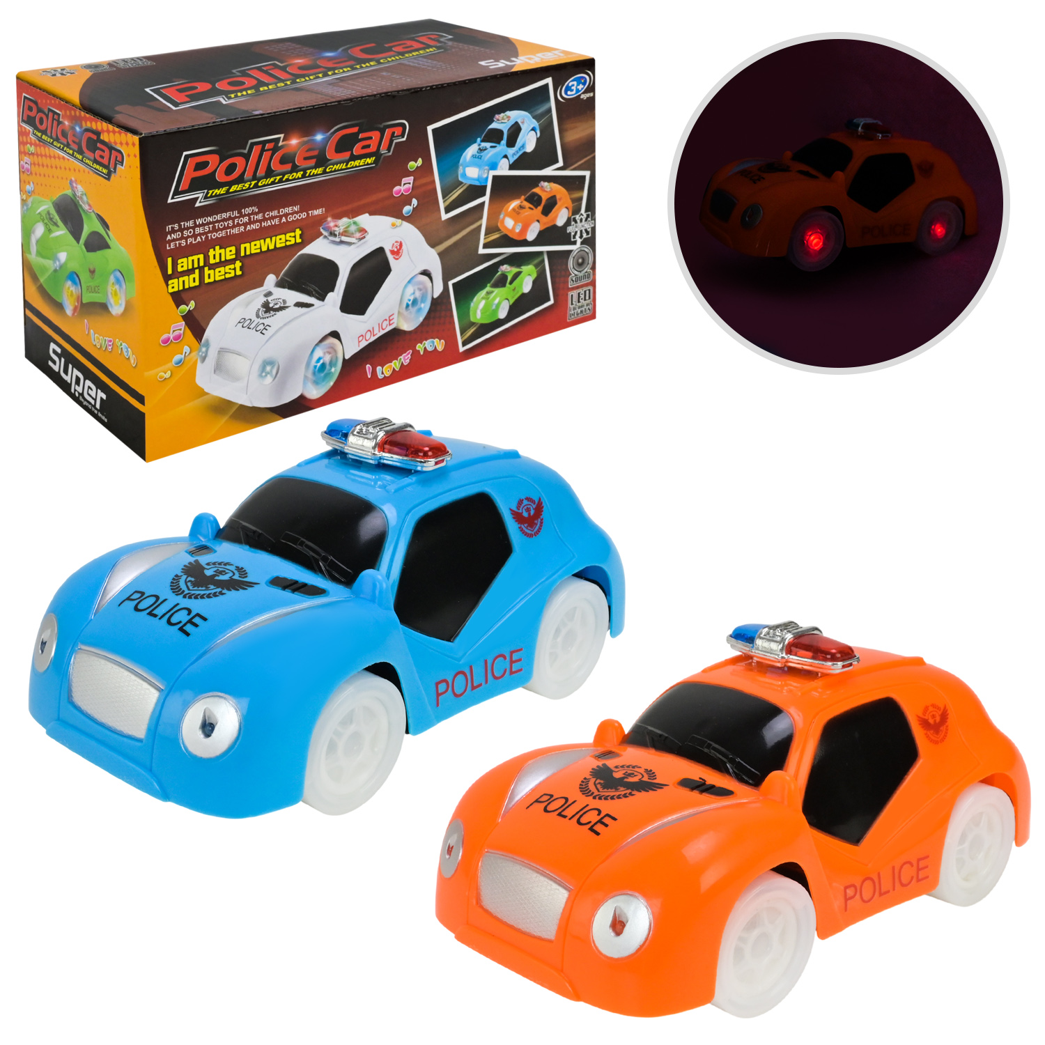 Машинка муз. арт. 8813-66 (252шт/2) 2 кольори мікс, звук, світло,рух, короб. 17*8*9,5см