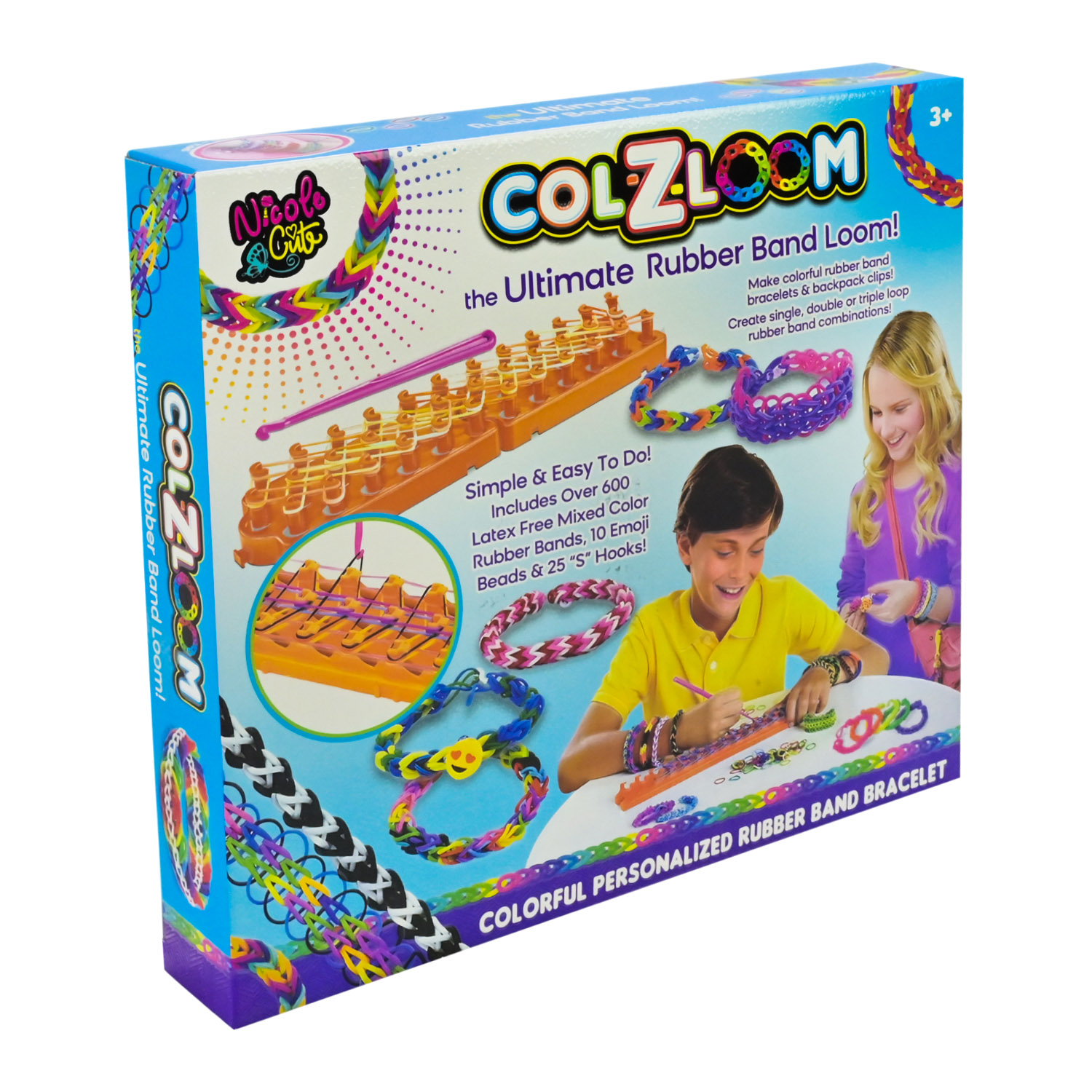 Резиночки для плетіння арт. 16301 (96шт/2) для створення браслетів, брилків, прикрас і подарунків, коробка 30*4,5*27,5 см