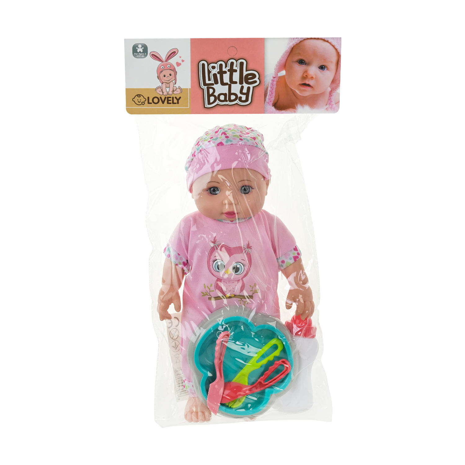 Пупс арт. Y347-1411 (120шт) музичний, 4 мелодії, тарілочка, прибори, пляшечка 20*8,5*40 см