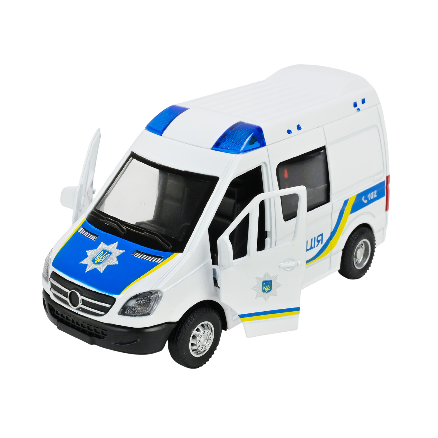 Машина мет. АВТОПРОМ арт. AP7542 (108шт/2) "Полицiя" батар.,світло,звук,у короб.17*14*6,5см