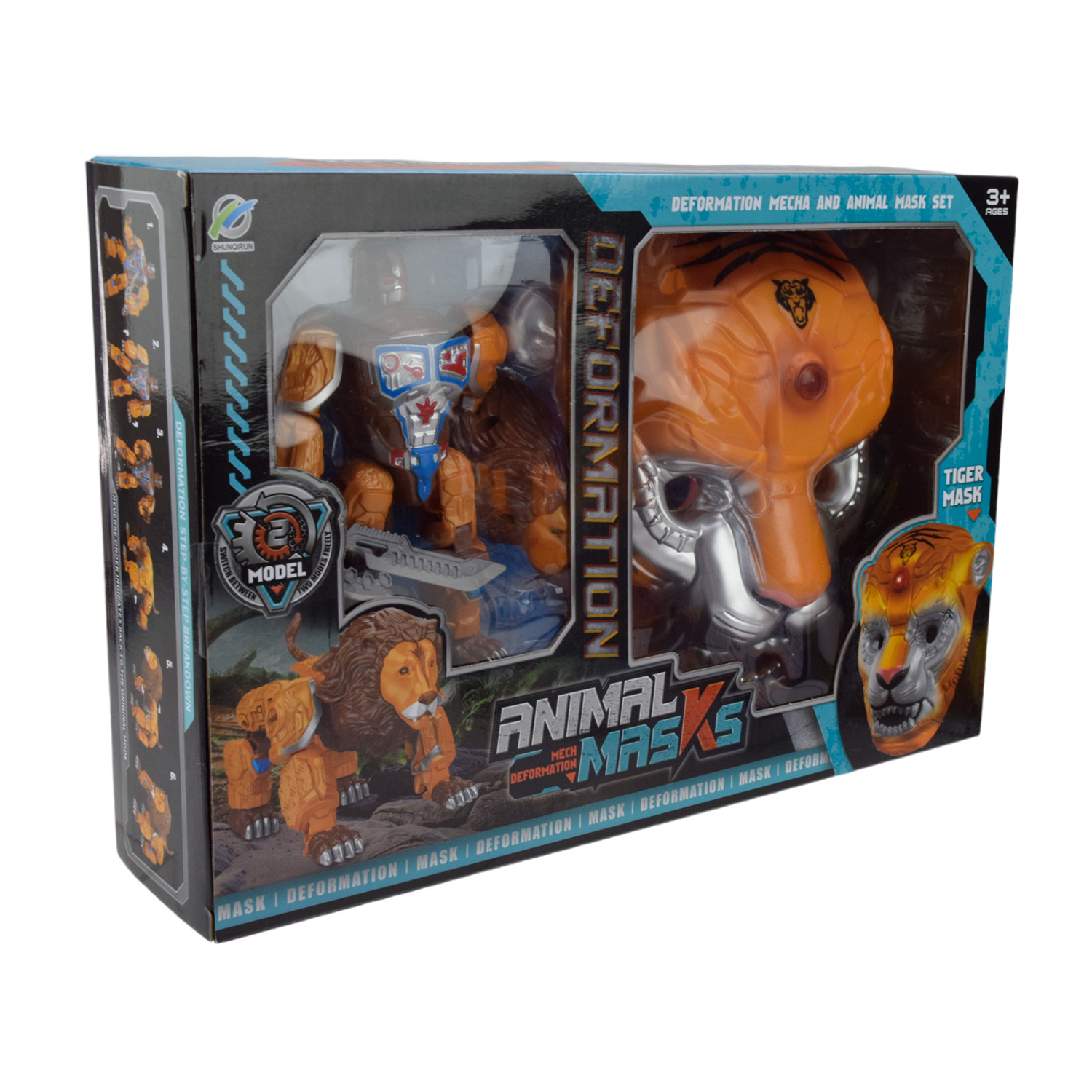 Іграшковий набір арт. 168-28/29 (36шт/2) батар. 2види, світло,звук,маска+трансформер, короб. 35,5*7,6*24см