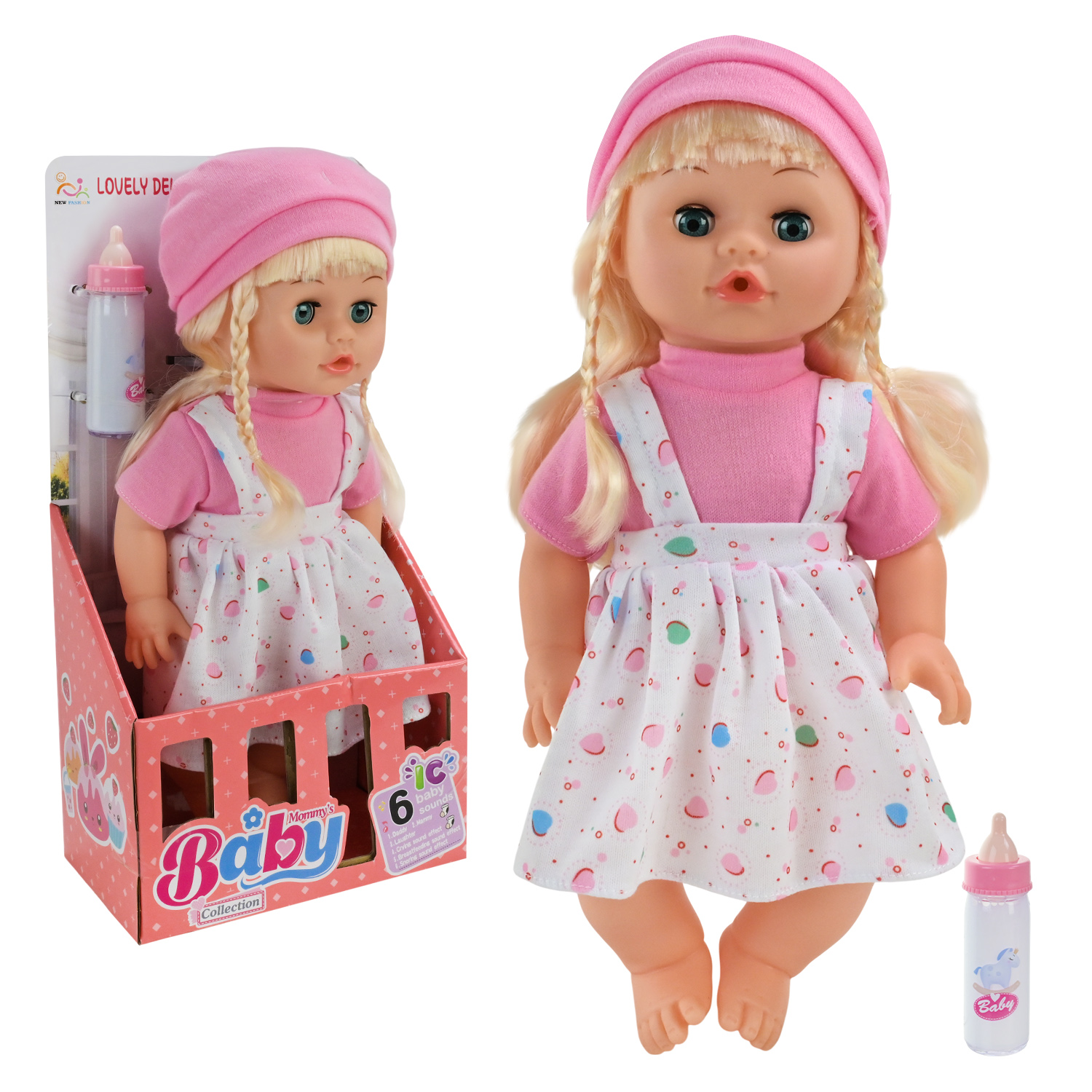 Лялька функціональна арт. 149B (36шт/2)  батар. входять у комплект, повторює слова,мама, сміх,  рух короб. 34*10*17