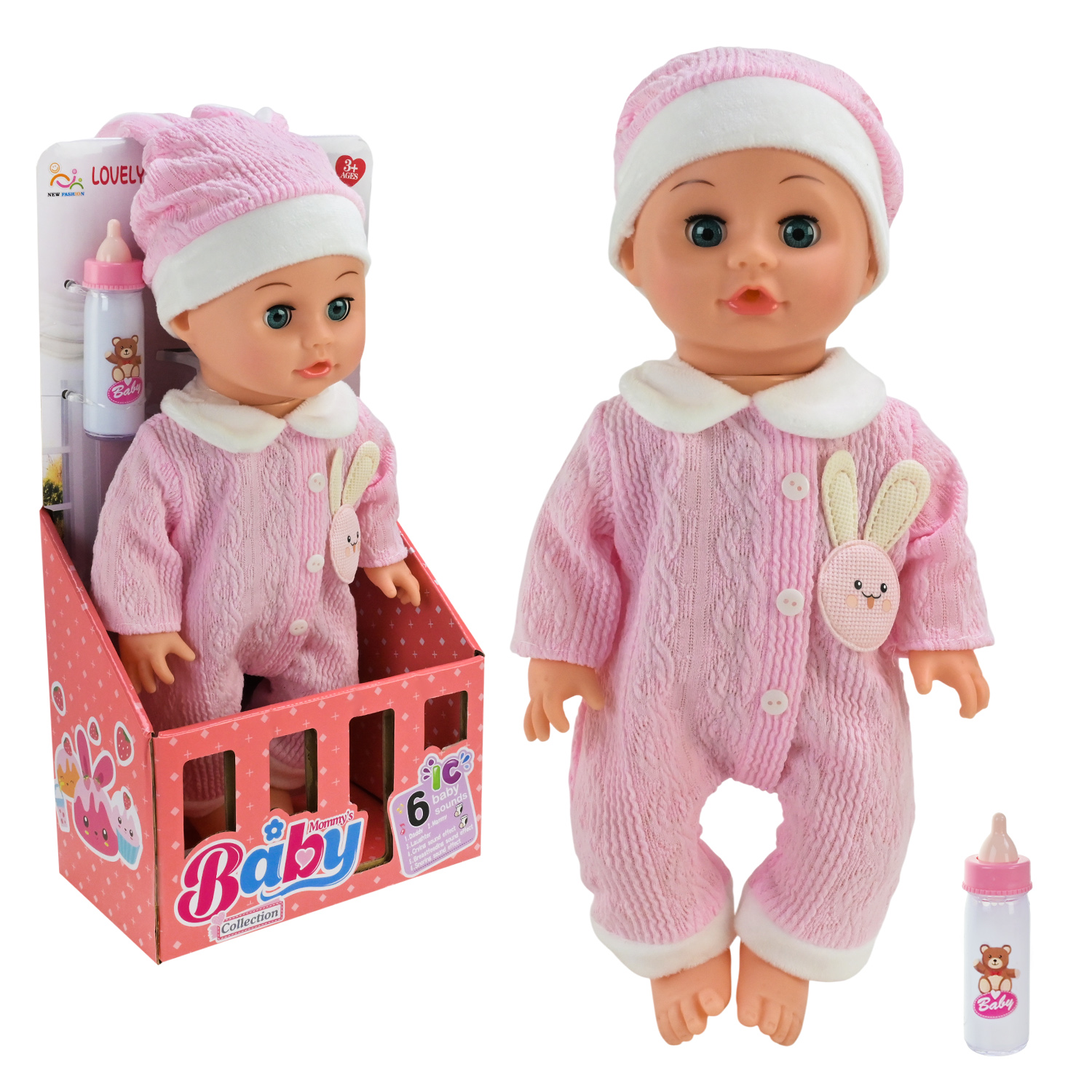 Лялька функціональна арт. 149D (36шт/2)  батар. входять у комплект, повторює слова,мама, сміх,  рух короб. 34*10*17