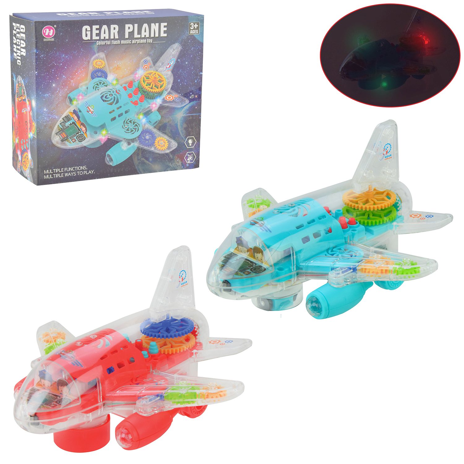 Ліітак муз. арт. HJ628 (72шт/2) батар,прозорий корпус, кольорові внутрішні деталі, світло, звук, короб. 20*8,8*18см