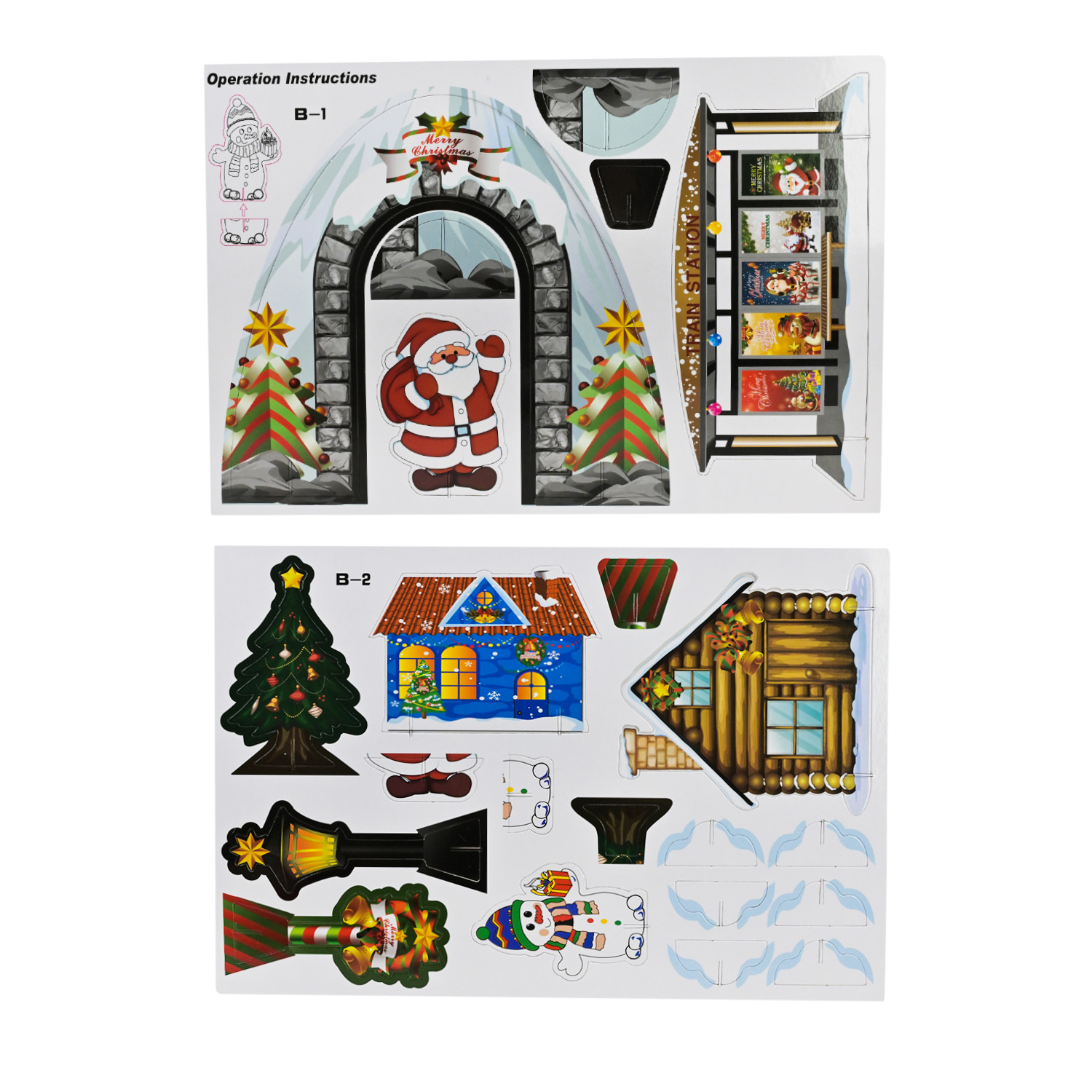 Залізна дорога арт. 625-107 (12шт) батар. 19елементів,Merry Cristmas короб. 53,5*32*8см