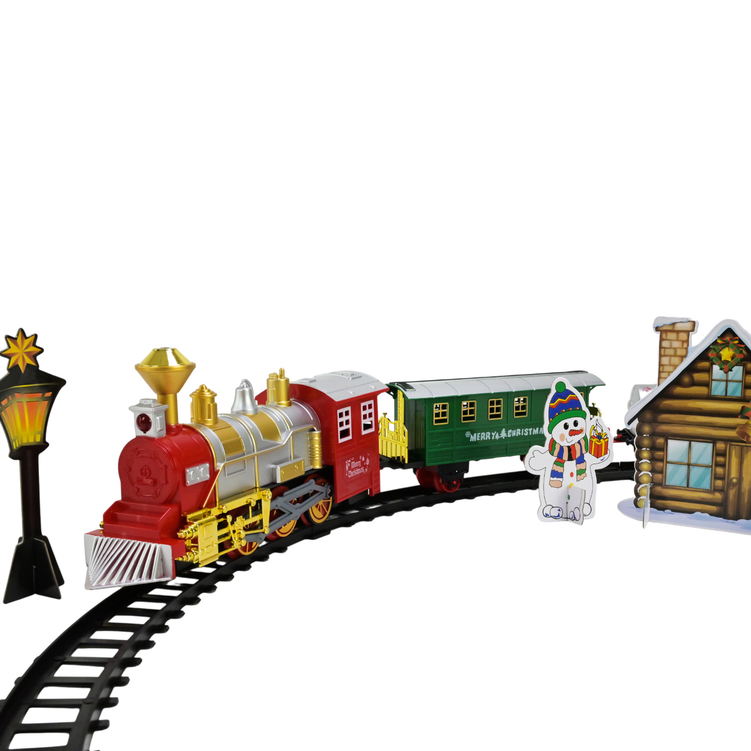 Залізна дорога арт. 625-107 (12шт) батар. 19елементів,Merry Cristmas короб. 53,5*32*8см
