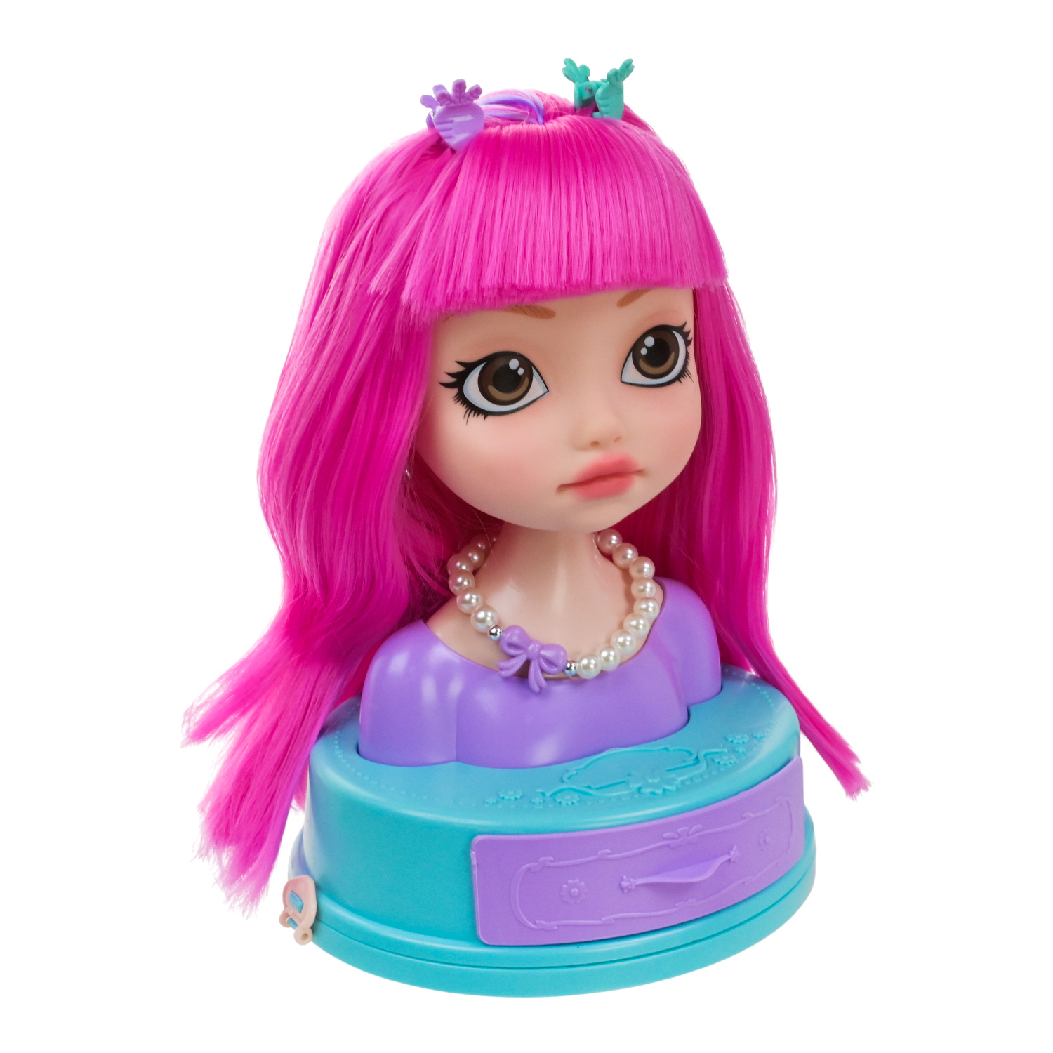 Голова для зачісок арт. SR010 (18шт/2) 2 види аксесуари для волосся, тіні, помада, люстерце, короб. 28*28*16,5 см