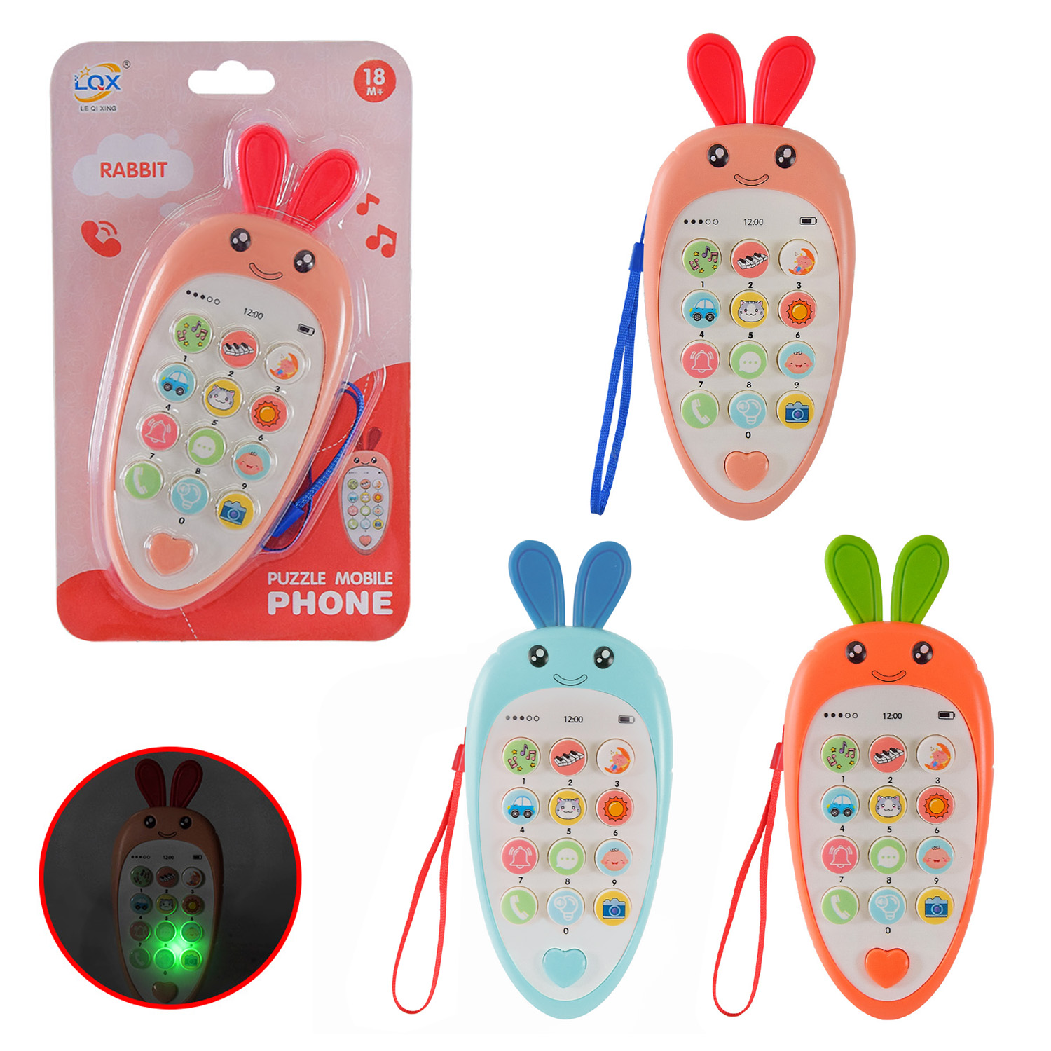 Моб.телефон арт. 188-5A1 (168шт/2) 3 кольори мікс, батар., р-р 15,4*6,8*2,6см, планшет 19*11,5*3см