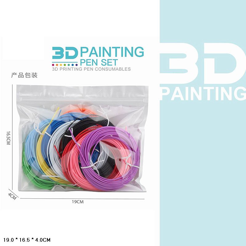 Запасні елементи арт. 01-10 (100шт) для набору з 3D ручкою, 10 кольорів, пакет 19*4*16,5см