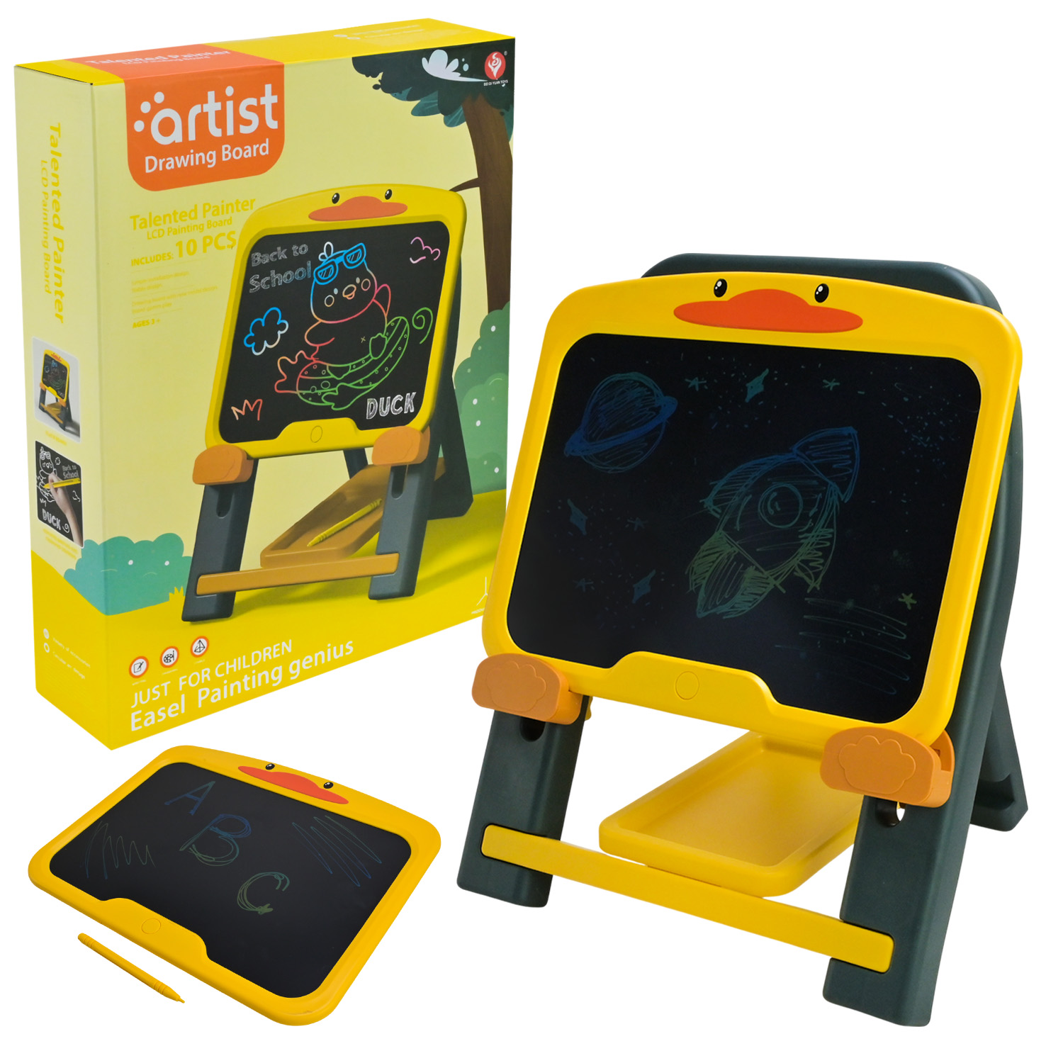 Мольберт арт. 050-82 (18шт) р-р 32,5*30*41см, у комплекті 2 стилуси, у короб. 42*9*33см