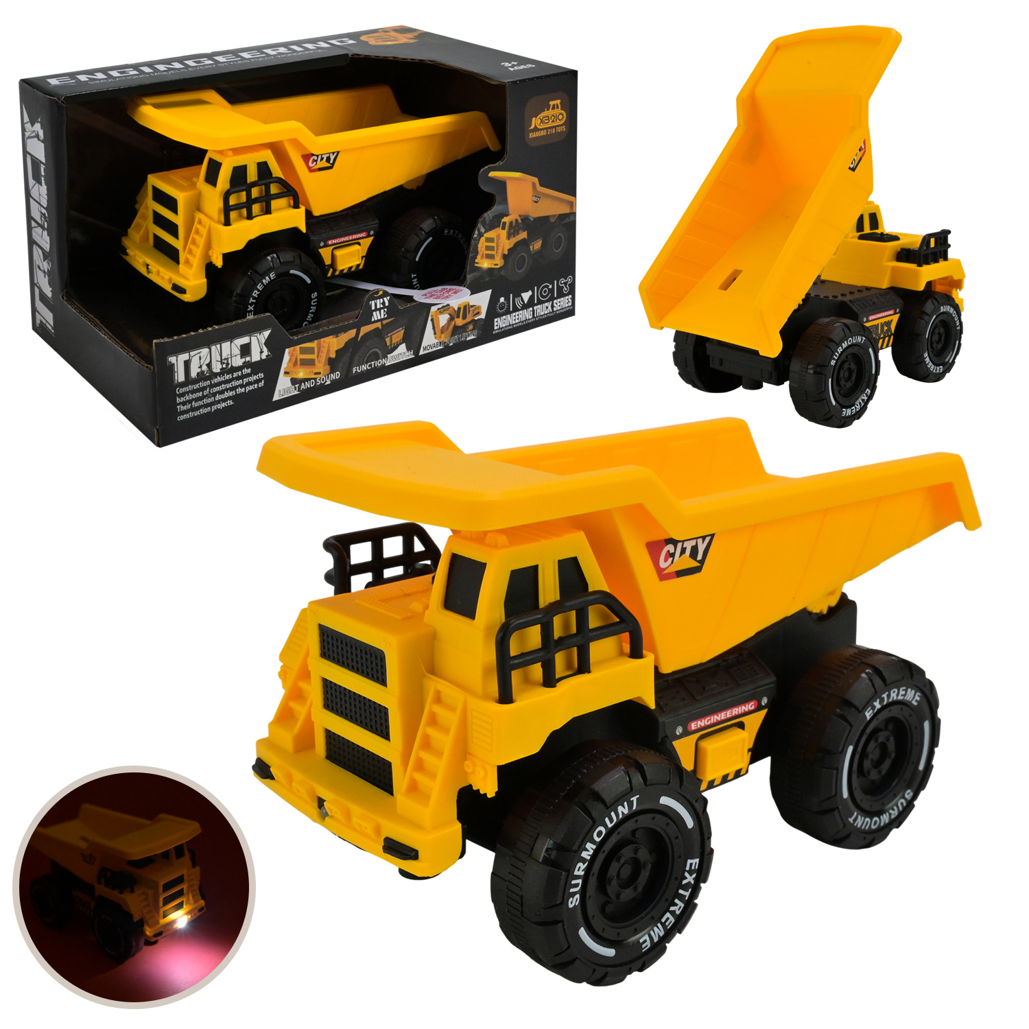 Машина арт. 210-121C (96шт/2) будтехніка,батар.,свiтло,звук,у короб.19,5*11,5*10см