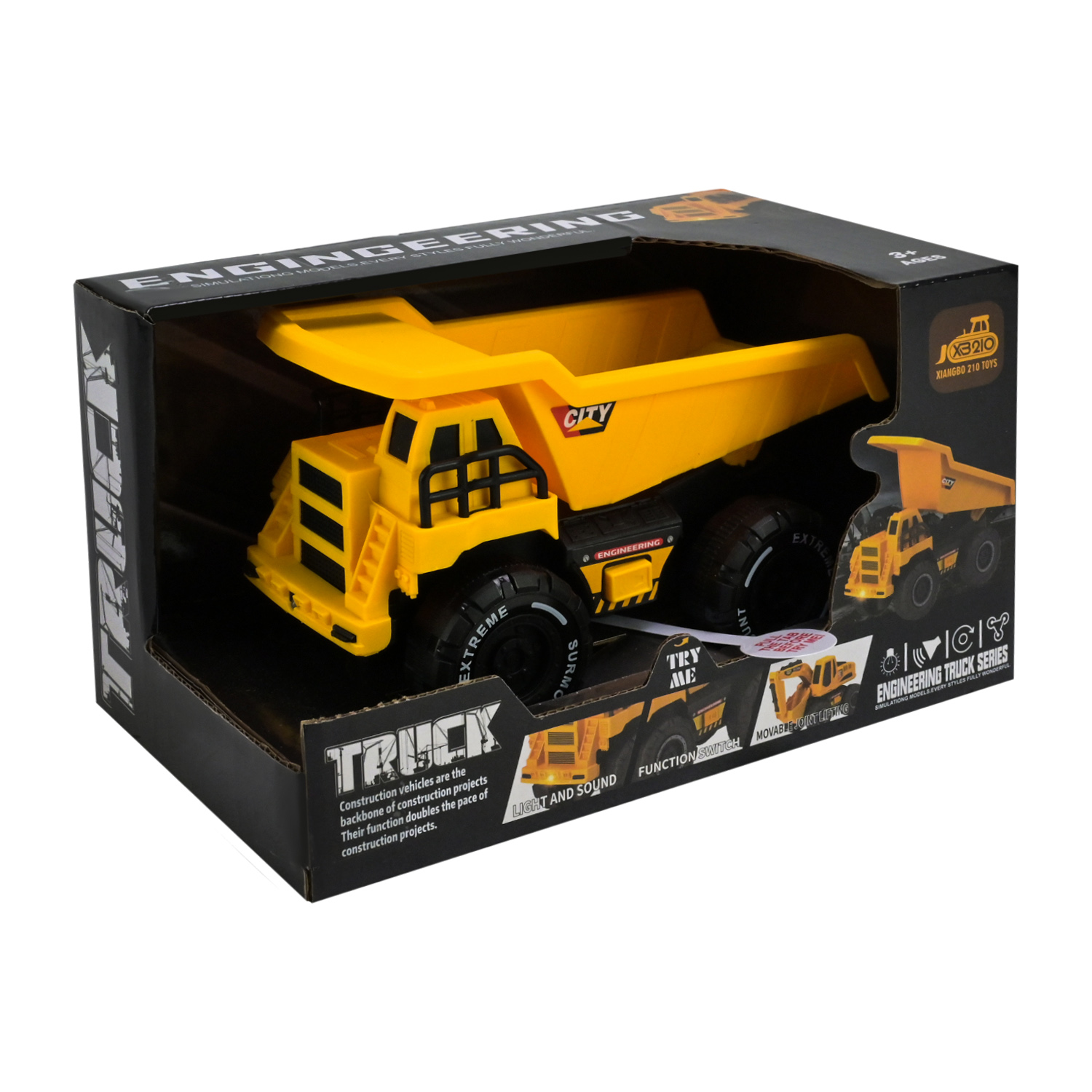 Машина арт. 210-121C (96шт/2) будтехніка,батар.,свiтло,звук,у короб.19,5*11,5*10см