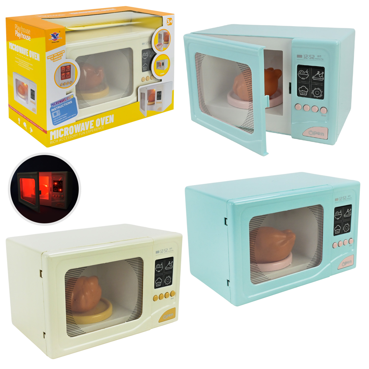 Побутова техніка арт. XS-25002 (36шт/2) мікс кольорів, батар. світло, звук, мікрохвильова піч, аксес короб. 26*13*18