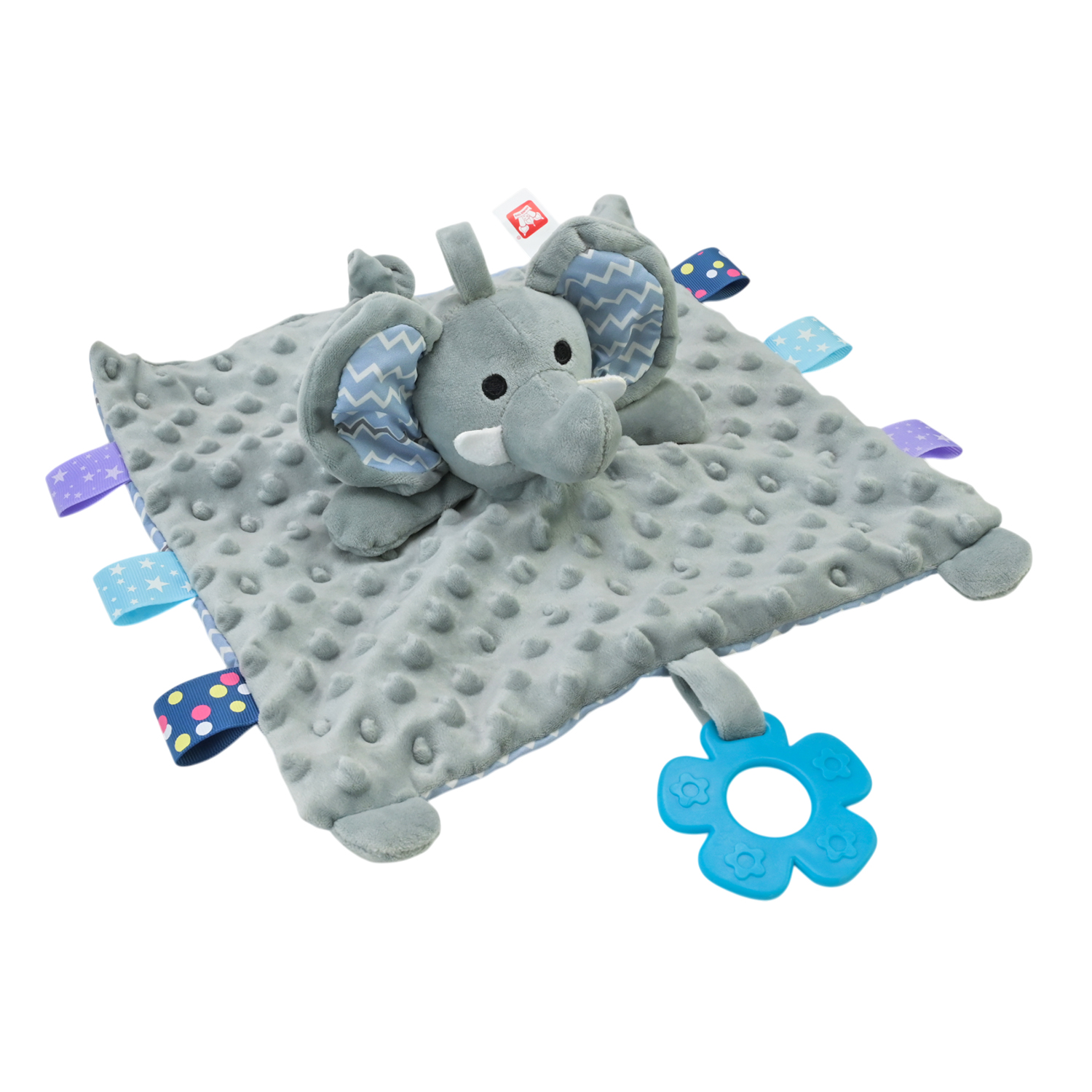 Іграшка брязкальце м'яке арт. 100K-Q(1)/(2) (180шт/2) Слоник/Зайка, тактильна, р-р брязкальца: 28*29*8 см, планшет 16*9*24 см.