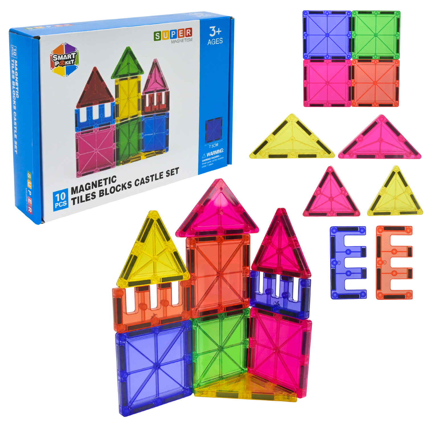 Магнітний конструктор арт. S-1001 (72шт/2)   10дет.,  короб. 20,5*4*15,2см