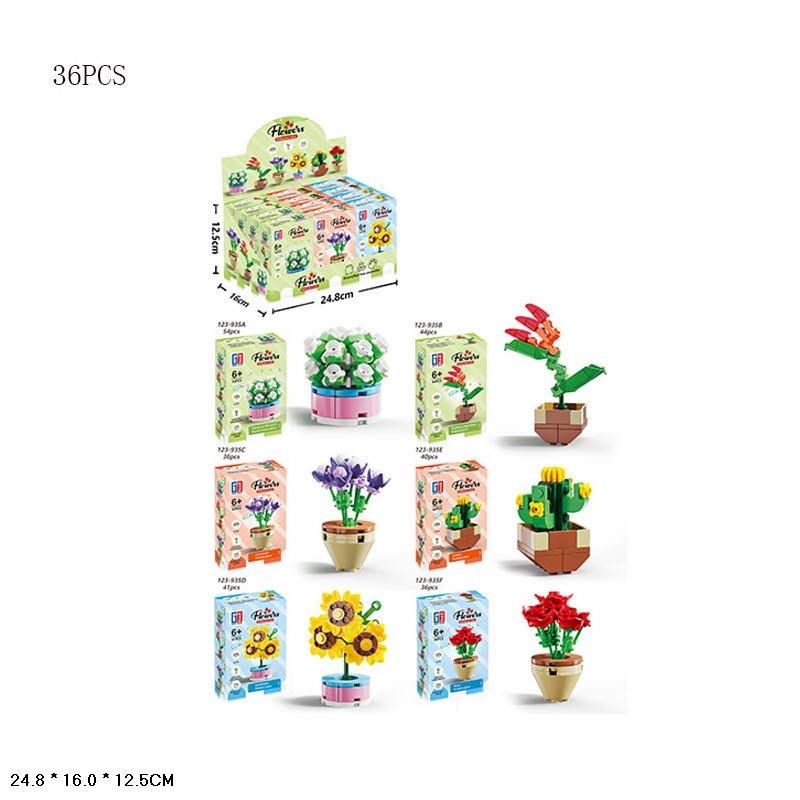 Конструктор арт.123-935 (432шт/2) 64дет.,квiти,36 дисплеїв,кор. 8*3,5*12 12 шт у дисплеї 24,8*16*12,5см