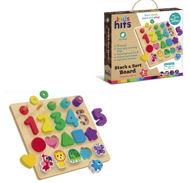 Дерев'яна іграшка Kids hits арт. KH20/024 (8шт) панель, що навчає 29,5*26*4 см  короб. 30,5*27*5 см