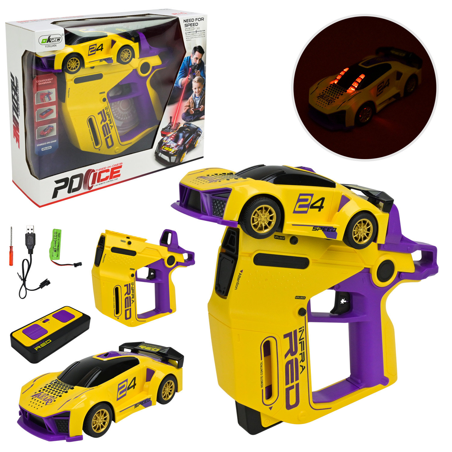 Машина р/к арт. 968C (24шт/2) акум  короб. 32,8*11*27см