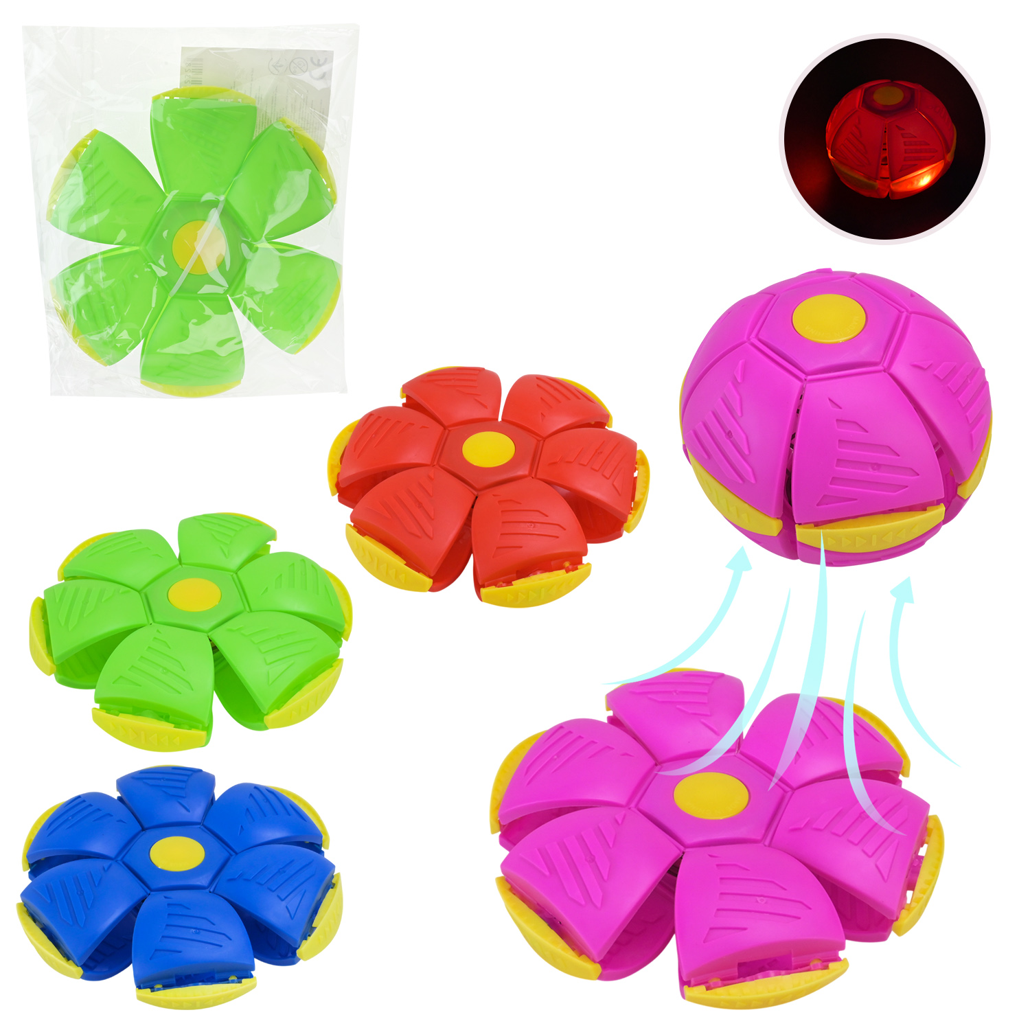 М'яч трансформер арт. 87008H-3 (120шт/2)  16 см 4 кольори  у пакеті 23*21*3 см