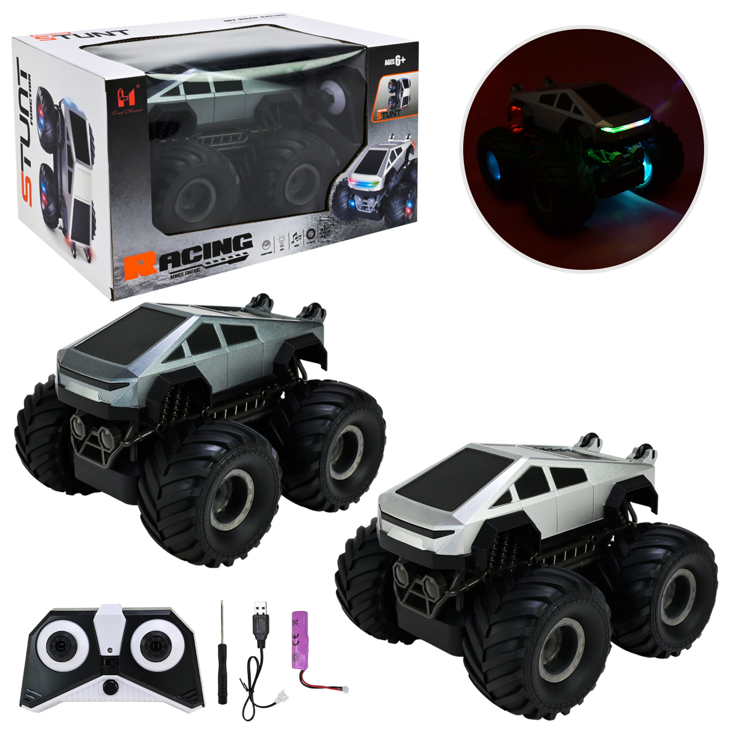 Машина р/к арт. LH-C096 (24шт) акум 2кольора, світло ,звук, usb-заряд, короб. 27,5*15,6*17,6см